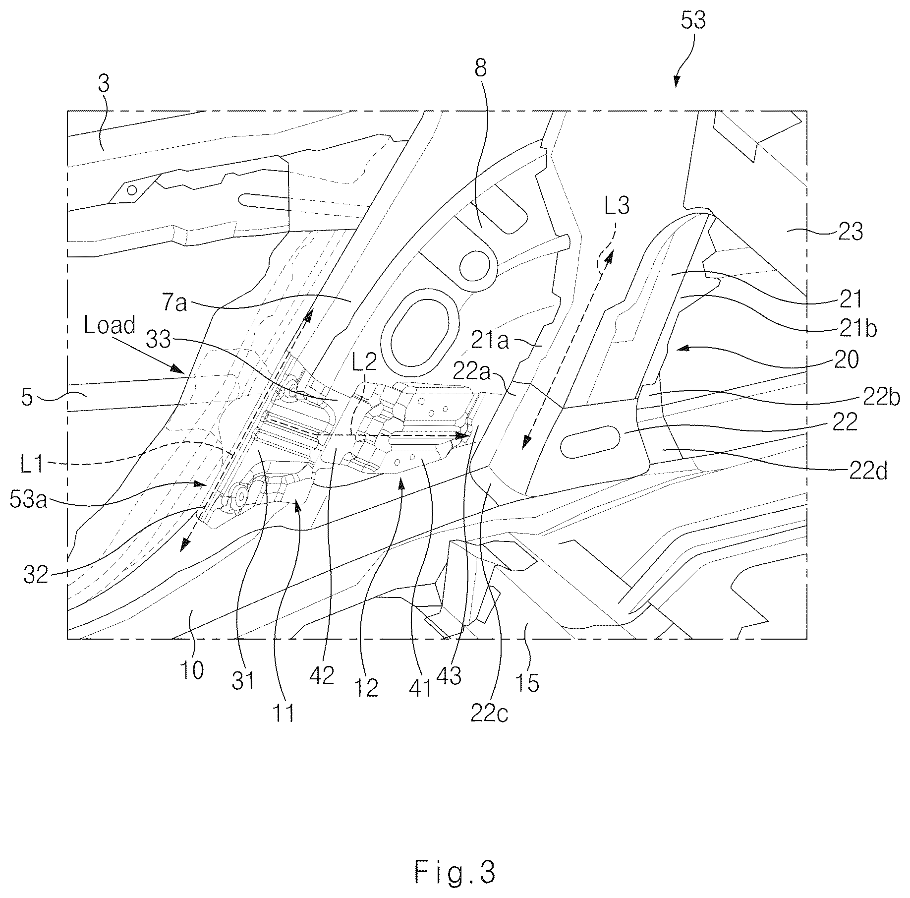 Patent US12304290 Figure 3 – Vehicle side structure