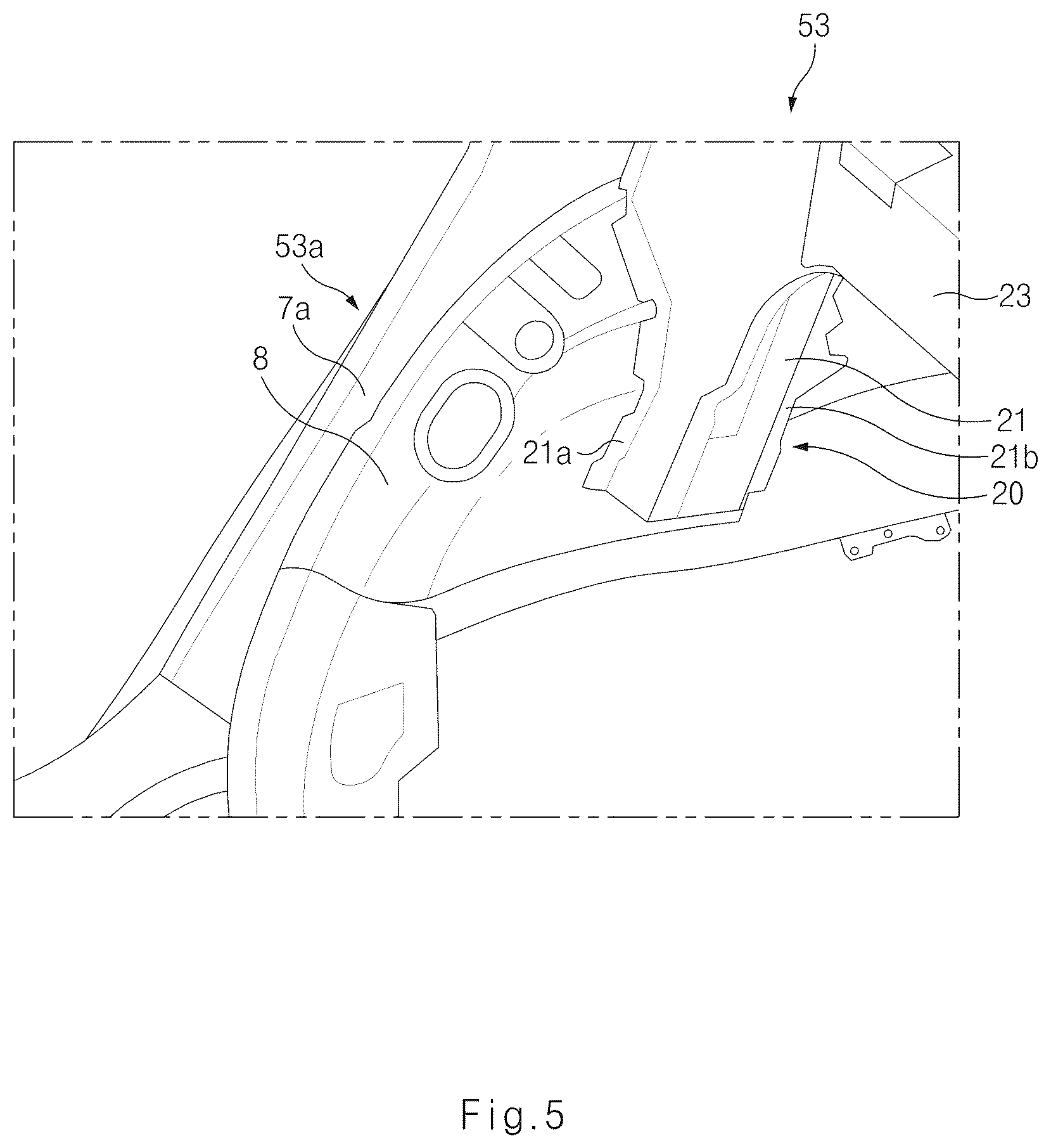 Patent US12304290 Figure 5 – Vehicle side structure