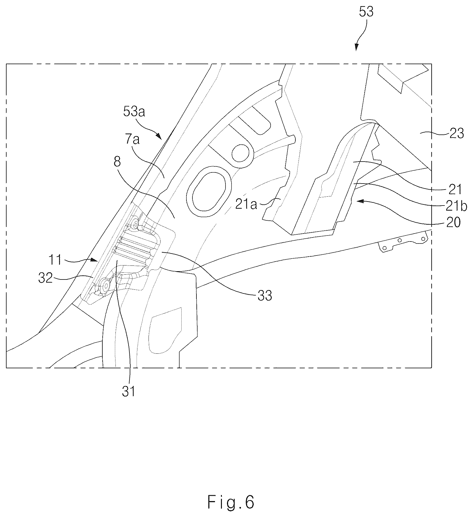 Patent US12304290 Figure 6 – Vehicle side structure