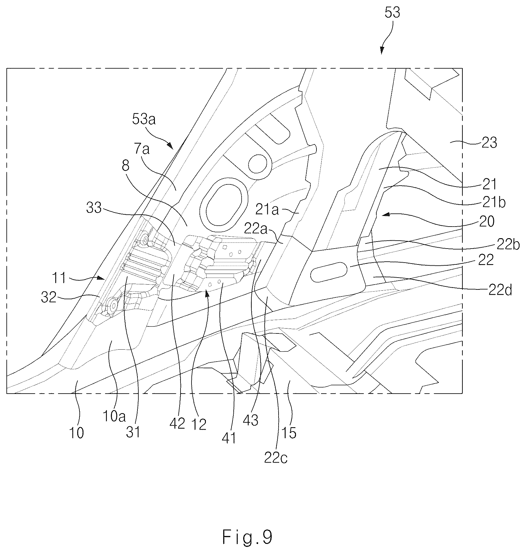Patent US12304290 Figure 9 – Vehicle side structure
