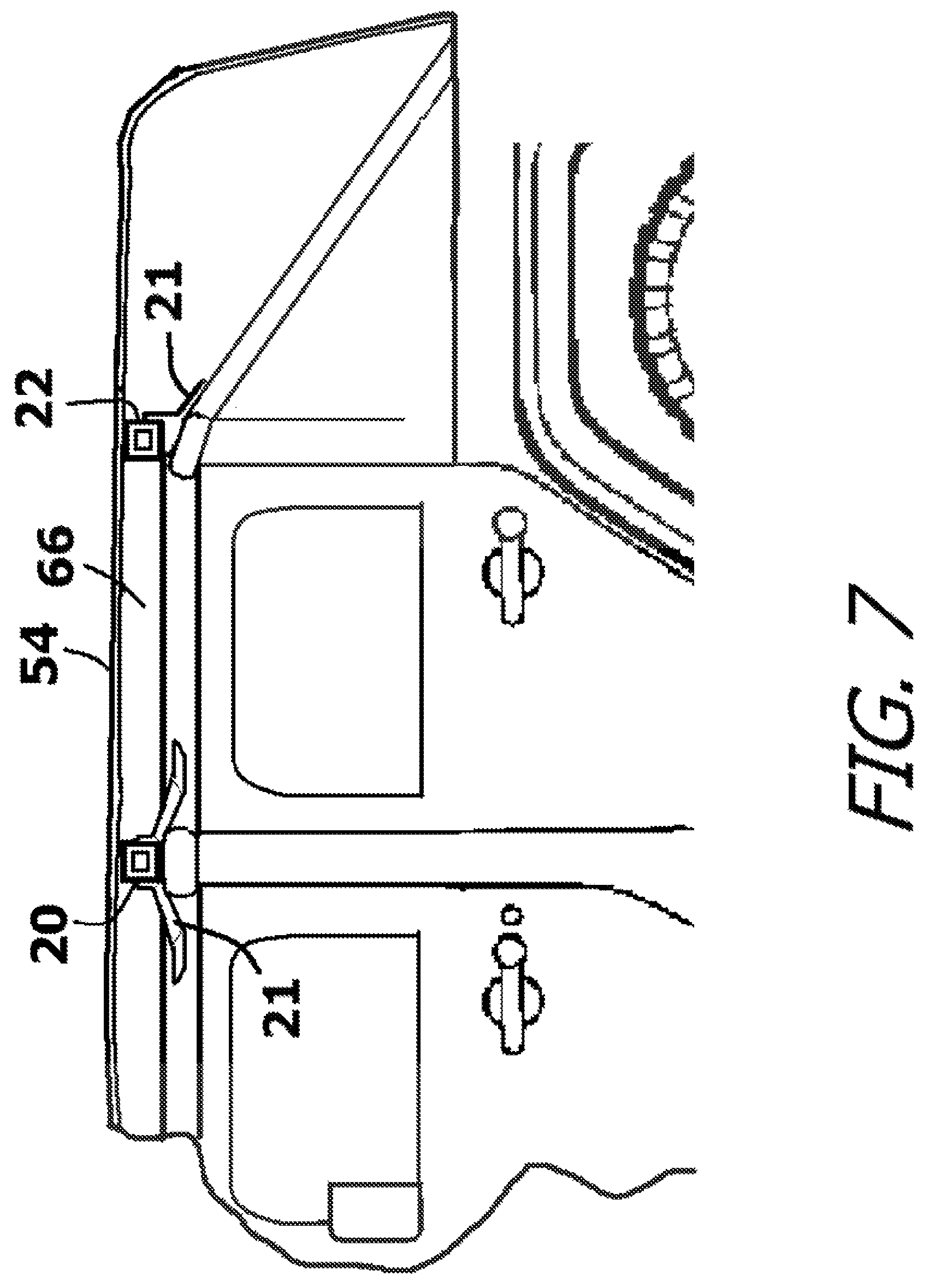 Patent US12304291 Figure 5 – Vehicle with a roof rack system under a soft or removable roof
