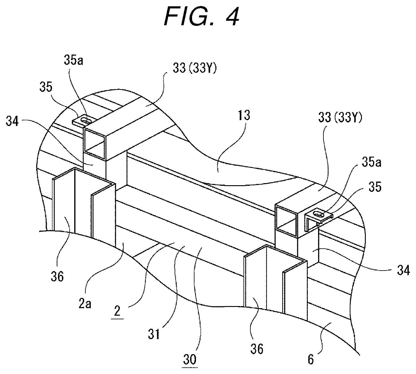 Patent US12304294 Figure 4 – In-vehicle battery attachment structure
