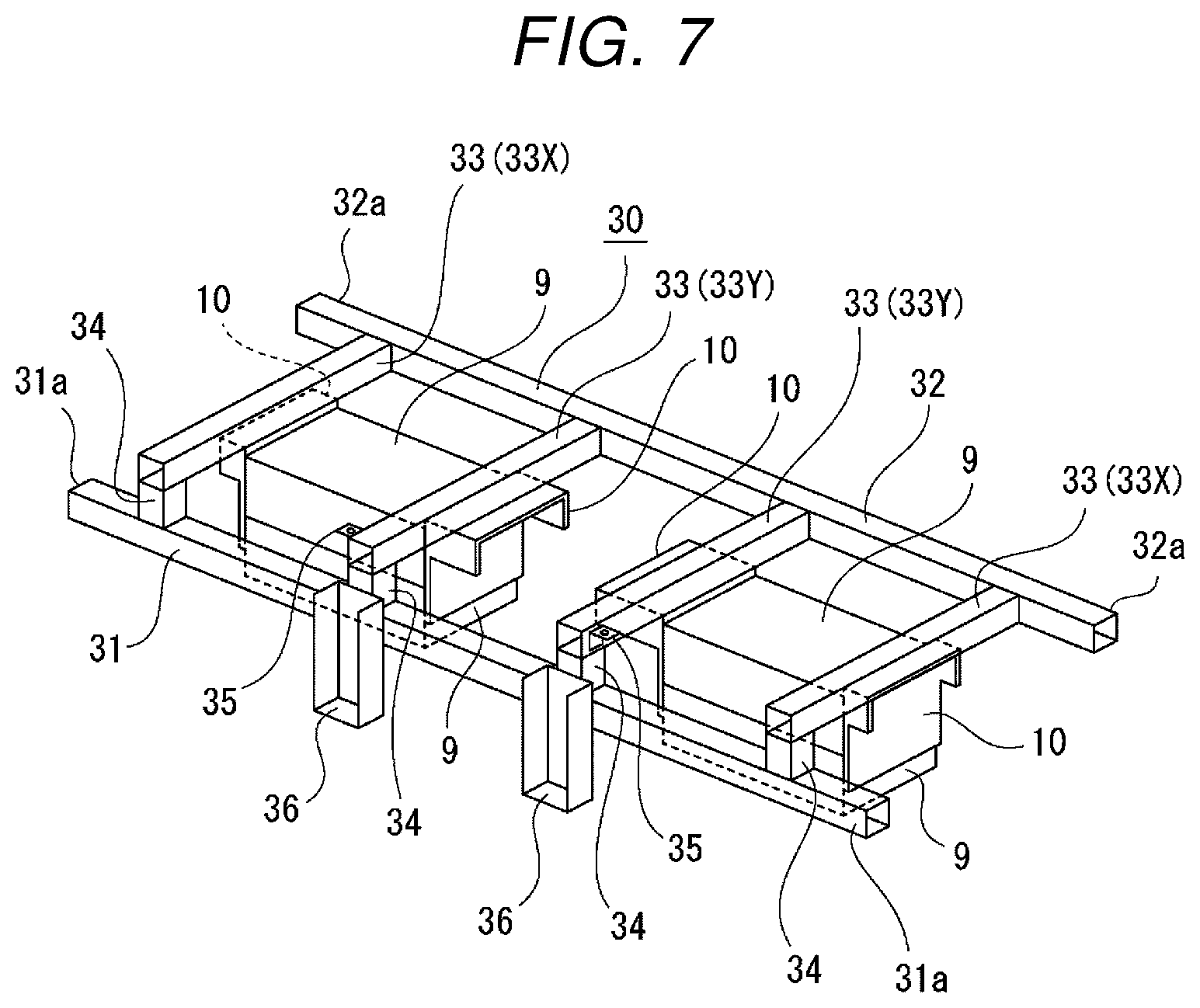 Patent US12304294 Figure 7 – In-vehicle battery attachment structure