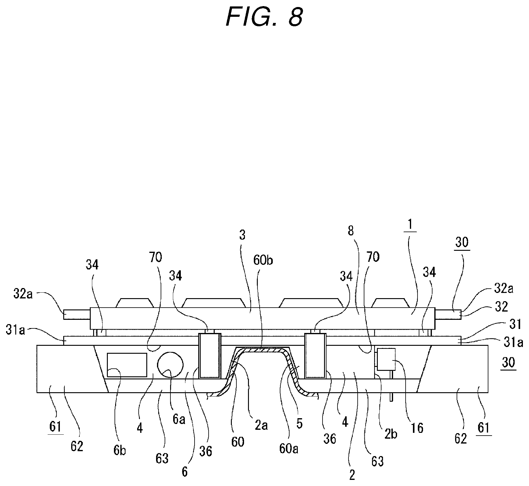 Patent US12304294 Figure 8 – In-vehicle battery attachment structure