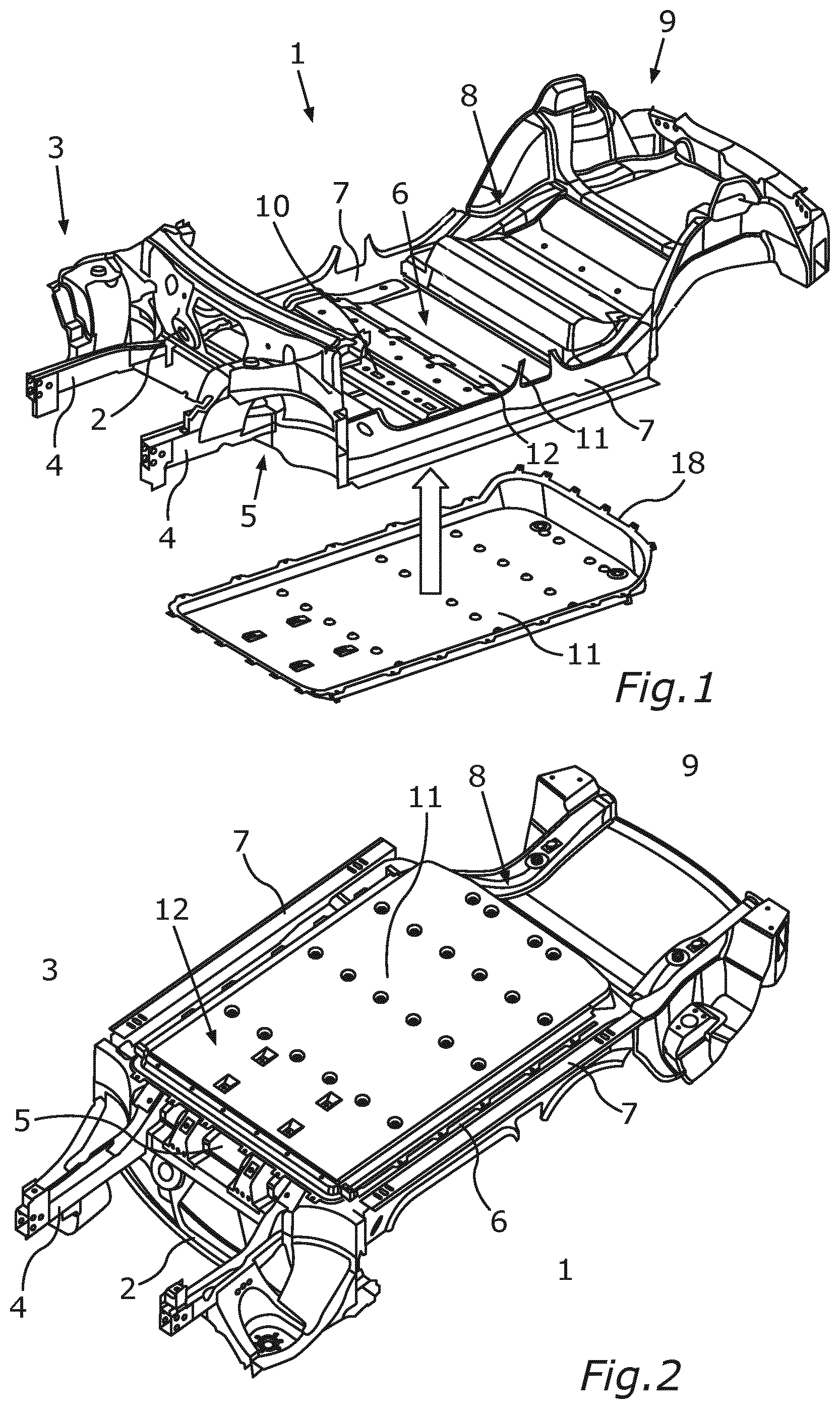 Patent US12304295 Figure 1 – Energy store floor assembly