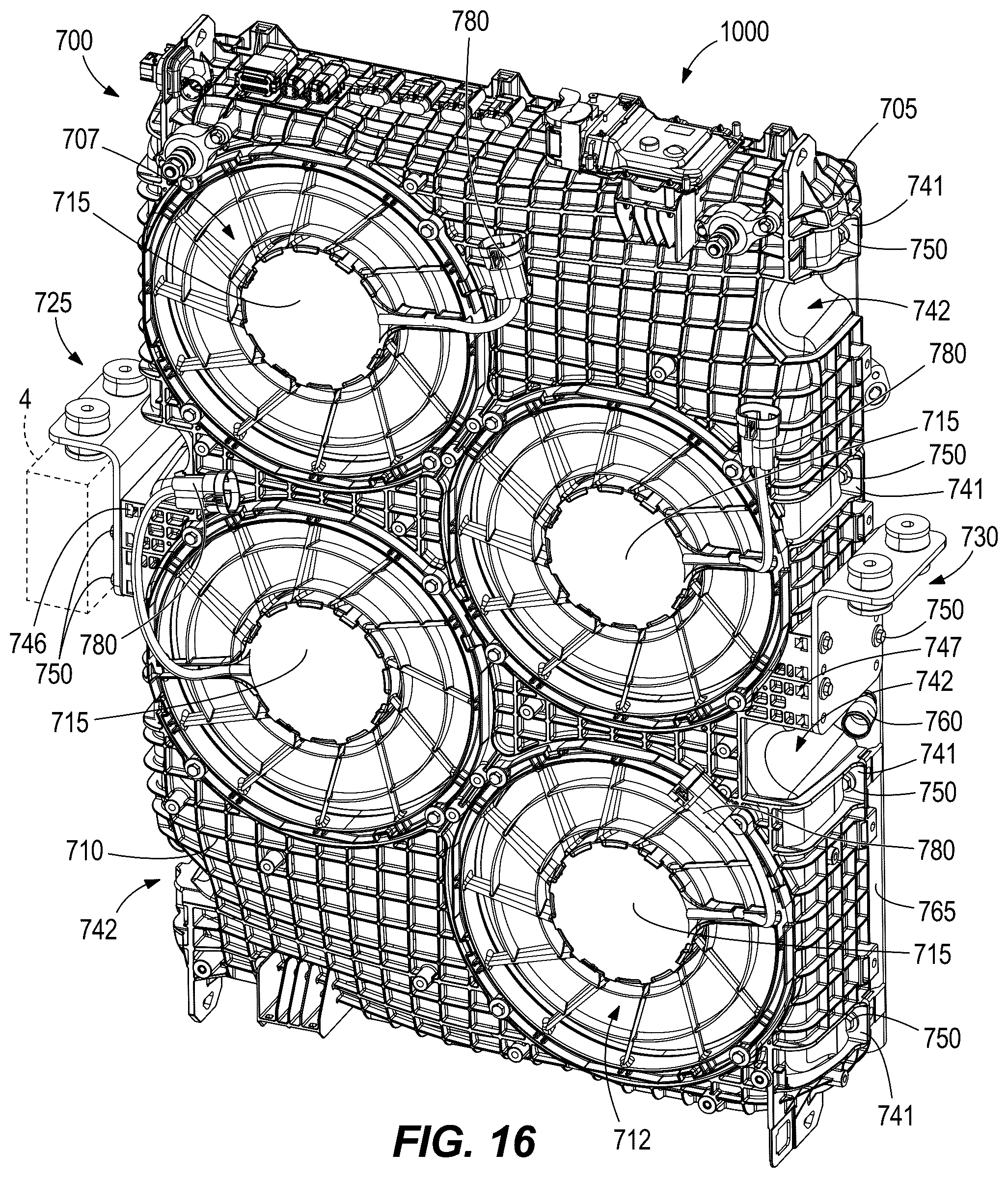 Patent US12304299 Figure 15 – Fan shroud, mounting bracket, and pin mount
