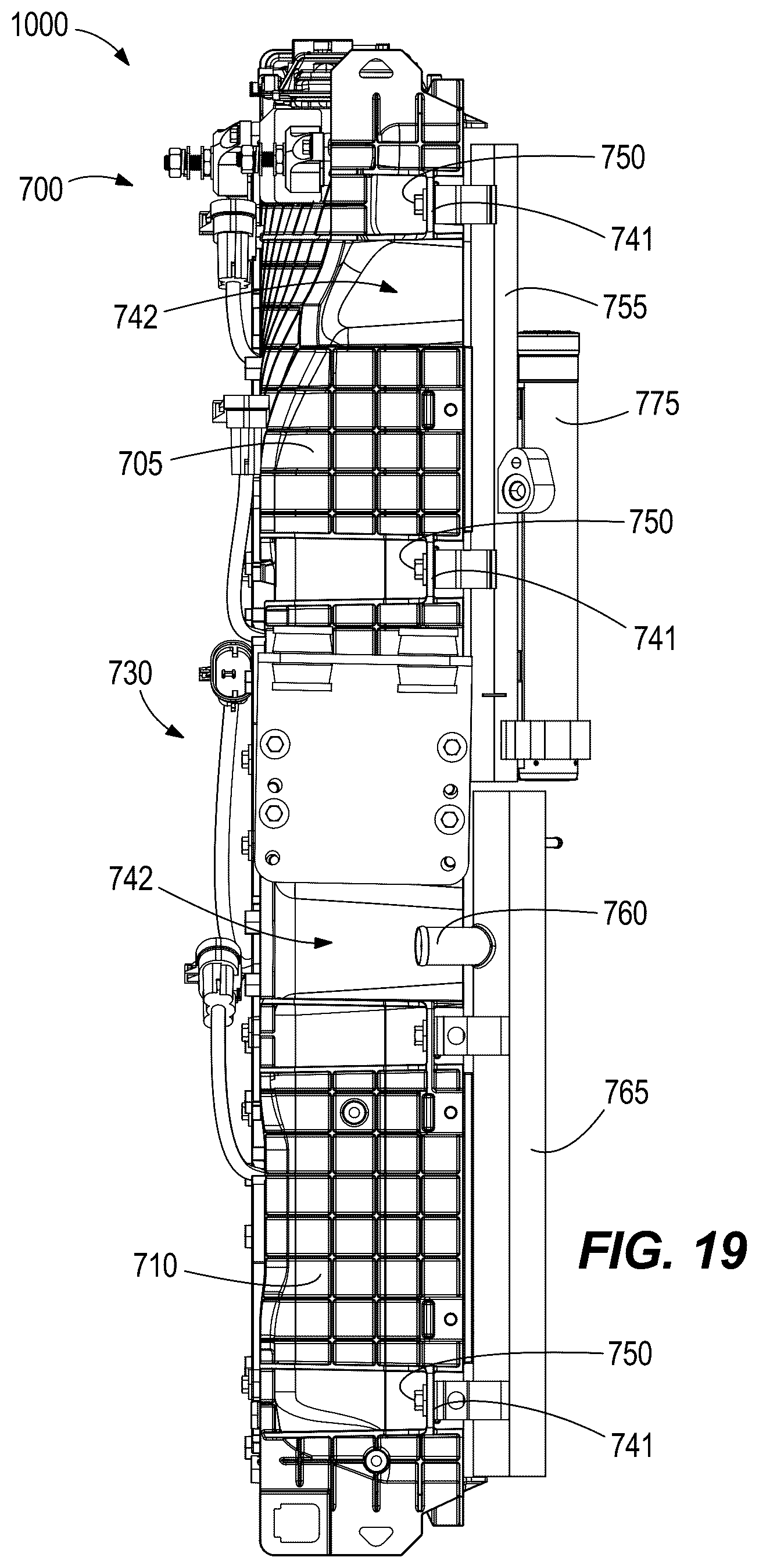 Patent US12304299 Figure 18 – Fan shroud, mounting bracket, and pin mount