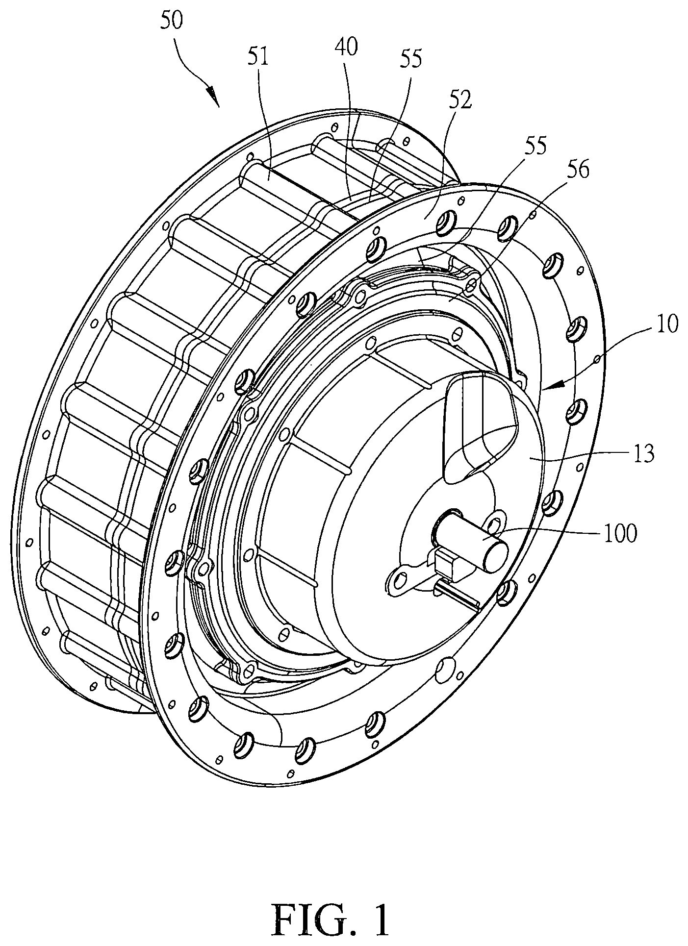 Patent US12304302 Figure 1 – Two-stage speed-change output device and electric vehicle using same