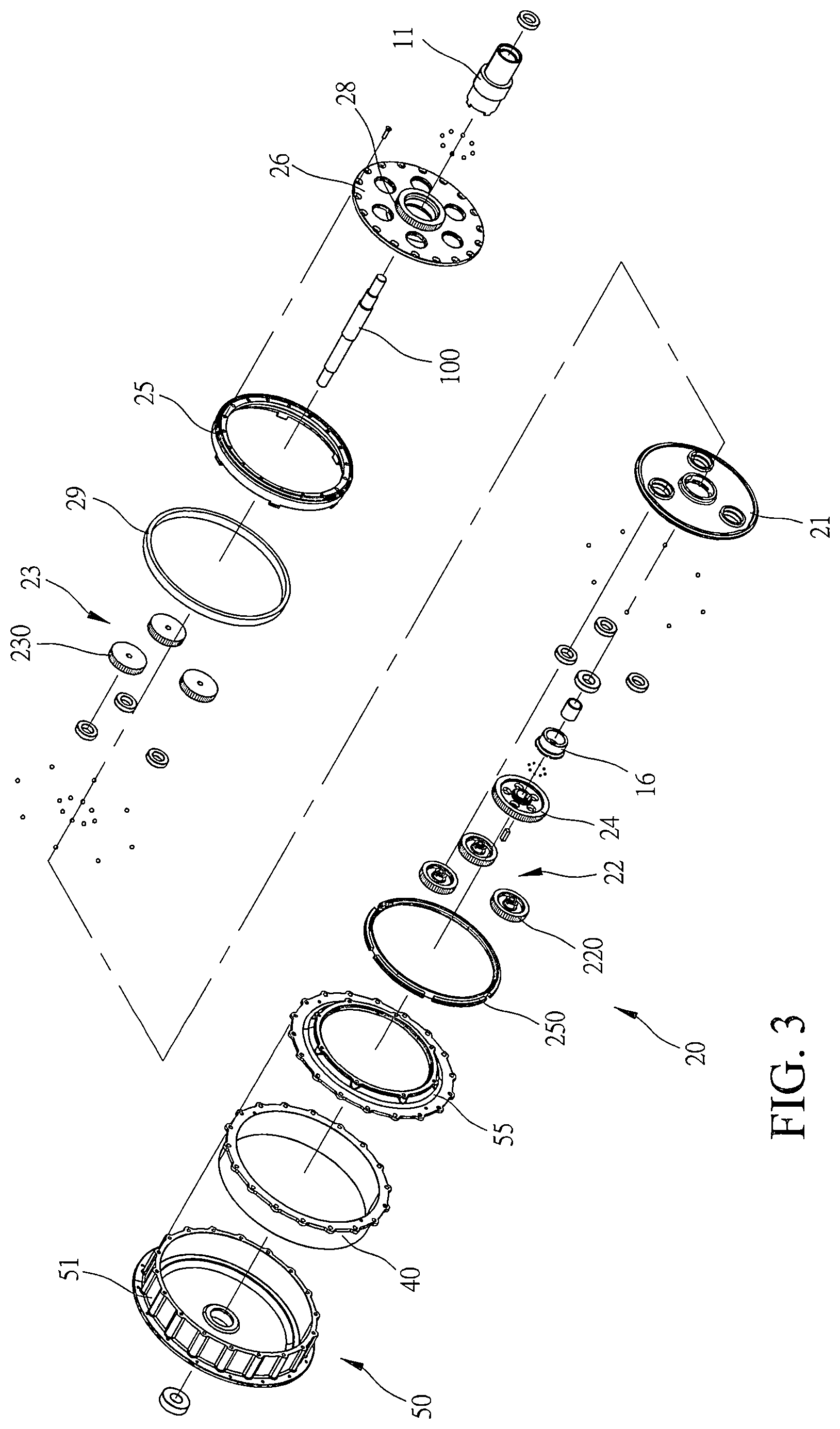 Patent US12304302 Figure 3 – Two-stage speed-change output device and electric vehicle using same