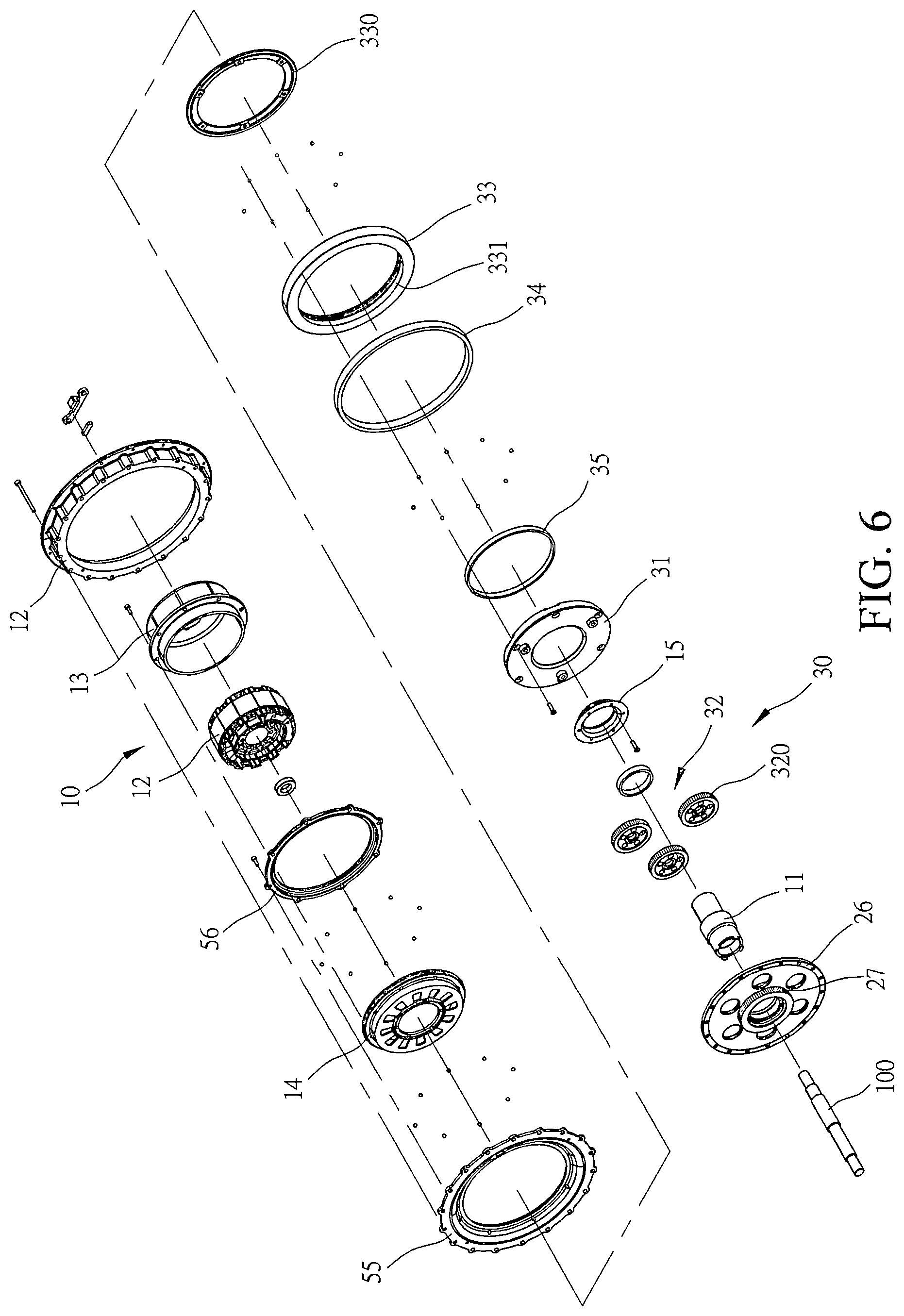 Patent US12304302 Figure 6 – Two-stage speed-change output device and electric vehicle using same