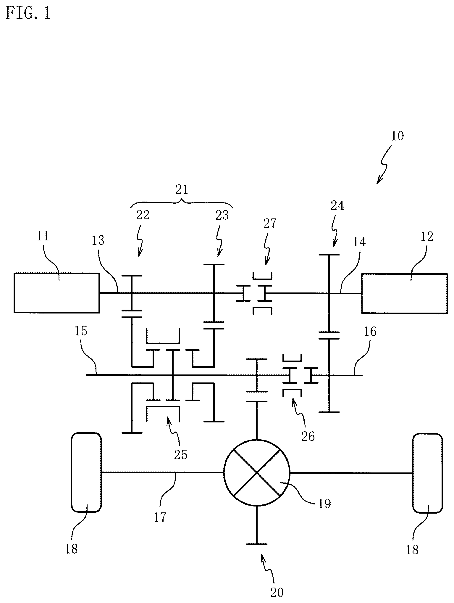 Patent US12304303 Figure 1 – Power transmission device