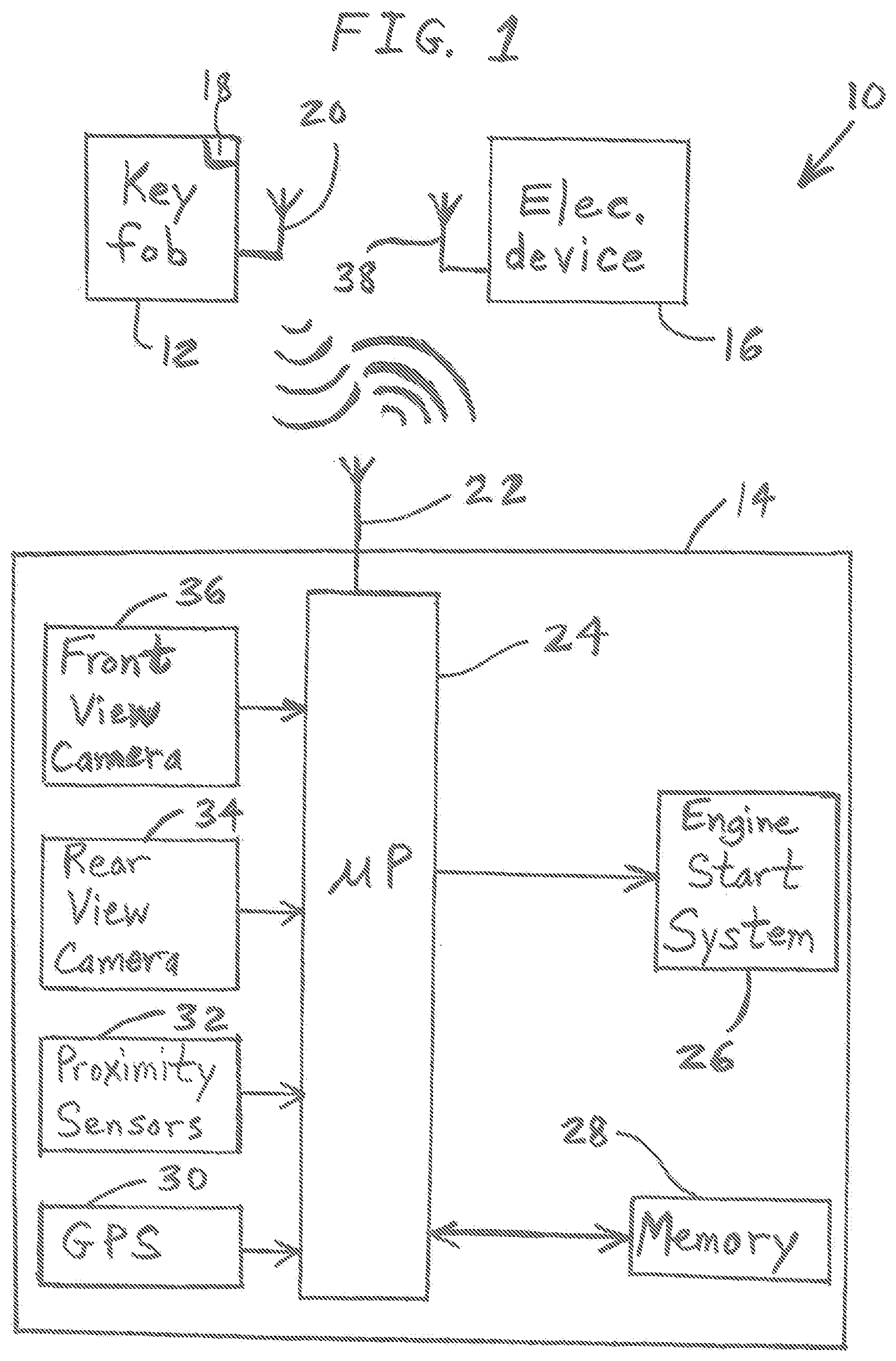 Patent US12304305 — Vehicle remote start prevention alert — Figure 1