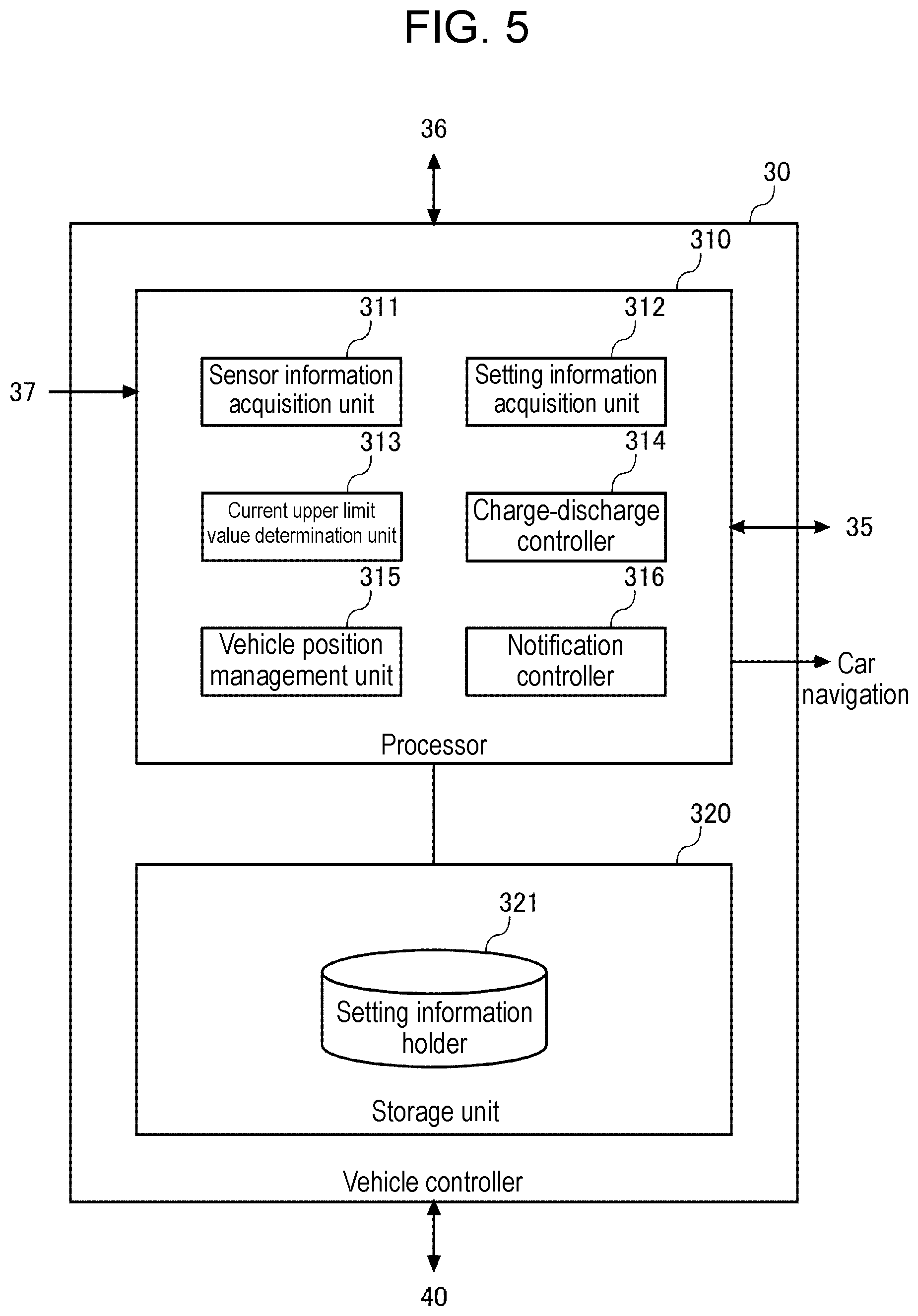 Patent US12304322 Figure 5 – Information processing system, control device, and vehicle power supply system