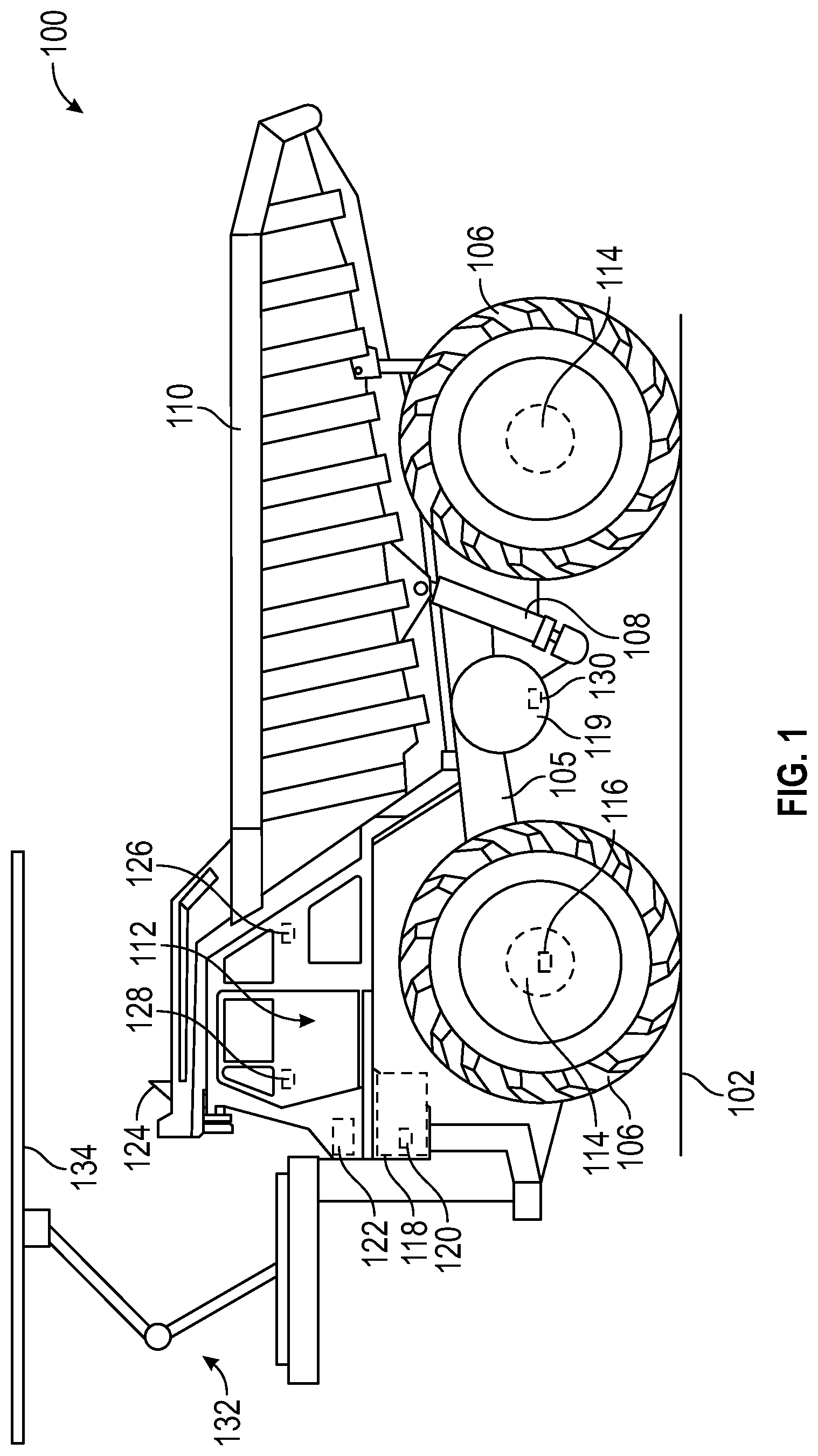 Patent US12304329 Figure 1 – Electrical architecture for battery powered machine