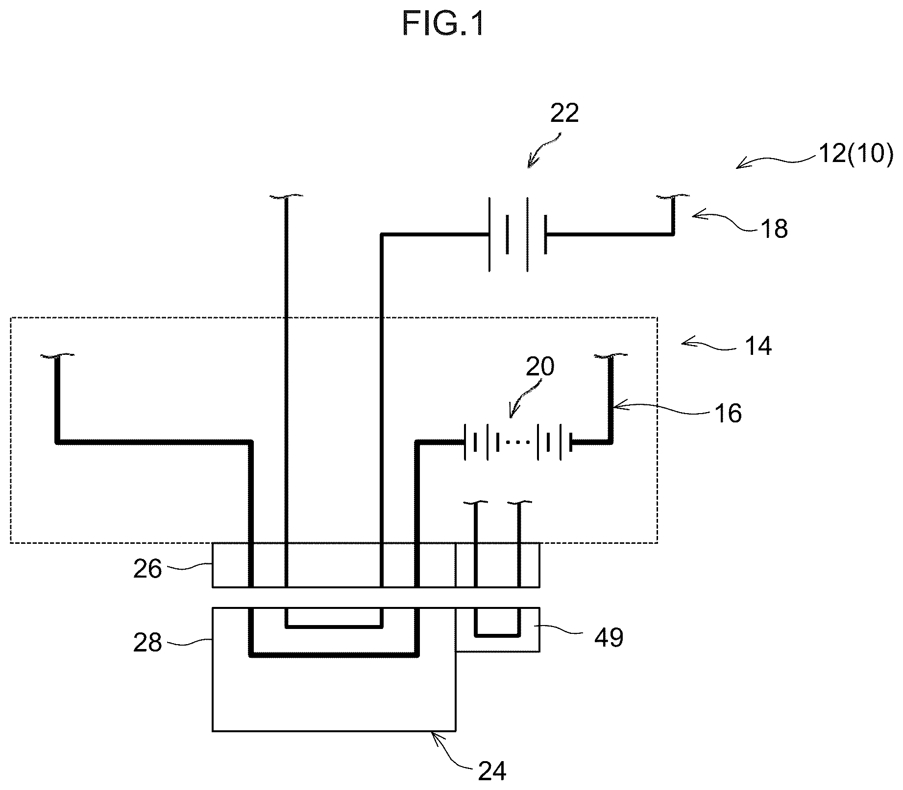Patent US12304334 Figure 1 – Service plug, in-vehicle power supply device, and vehicle