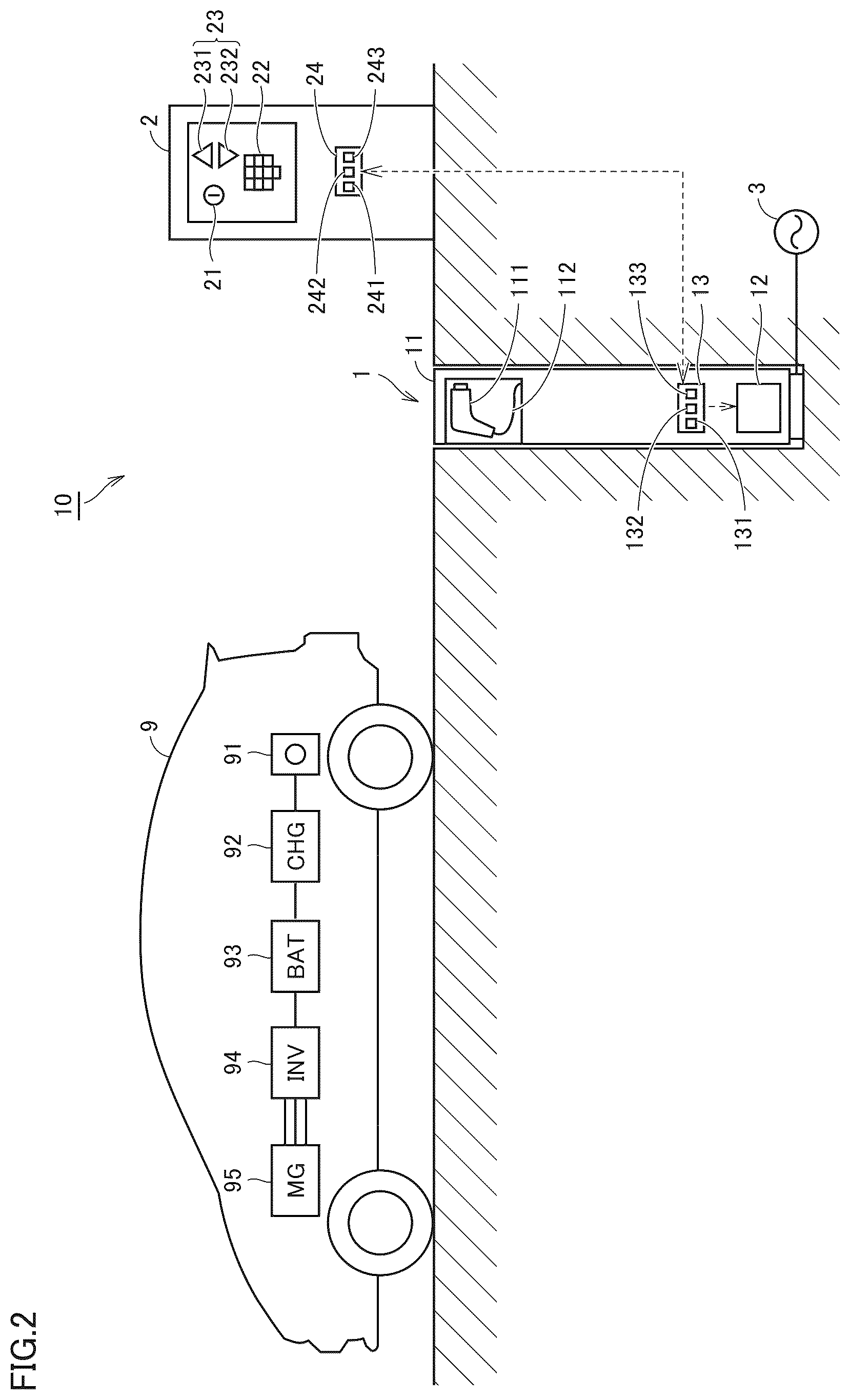 Patent US12304338 Figure 2 – Vehicle charging system and method of controlling vehicle charging system