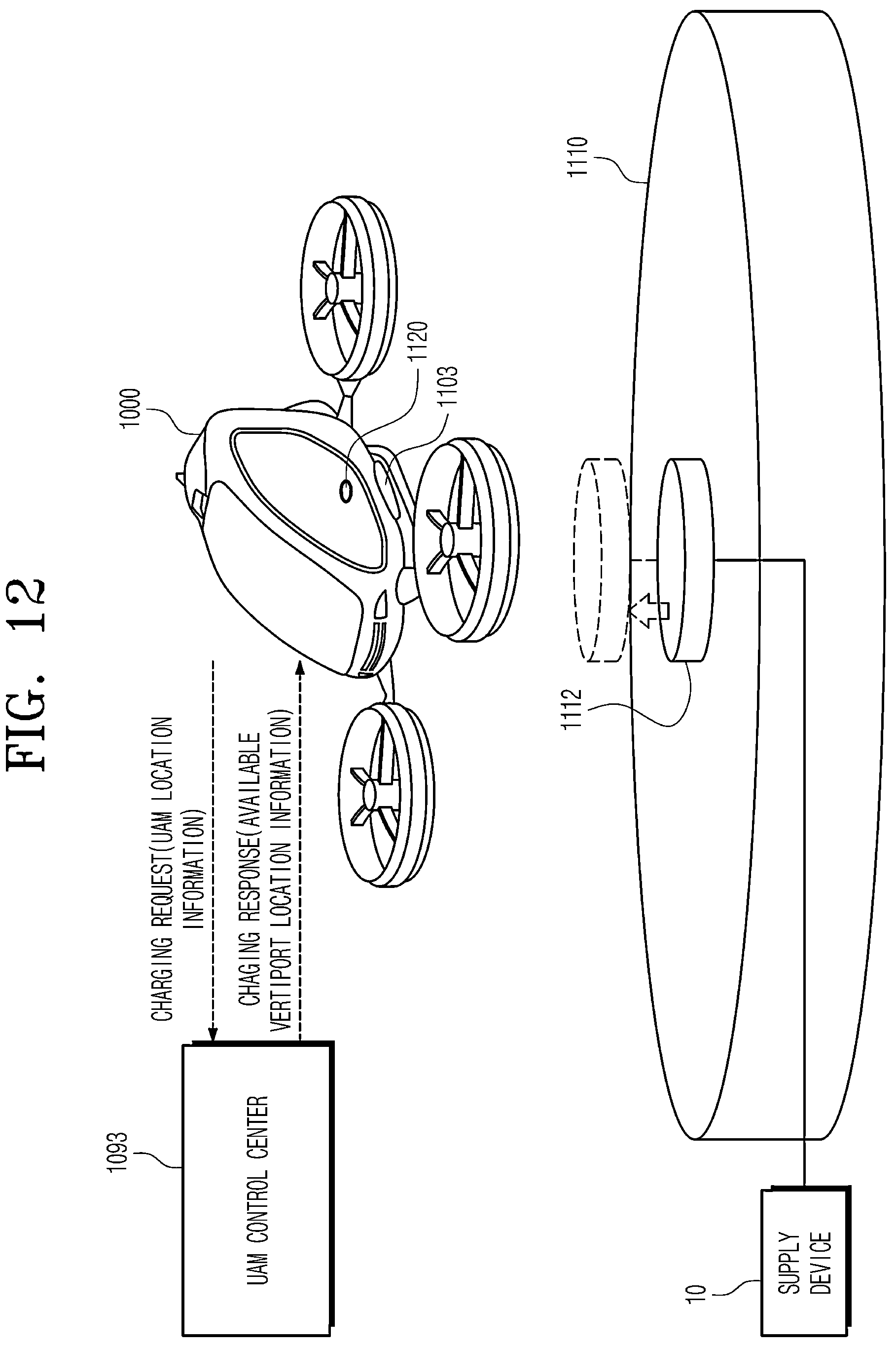 Patent US12304339 Figure 13 – Wireless charging method for urban air mobility and device and system therefor