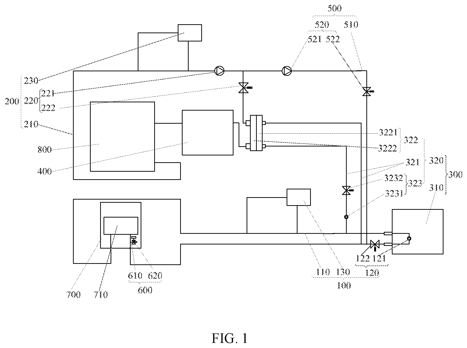 Patent US12304352 Figure 1 – Electric vehicle thermal management system, battery thermal management method and electric vehicle