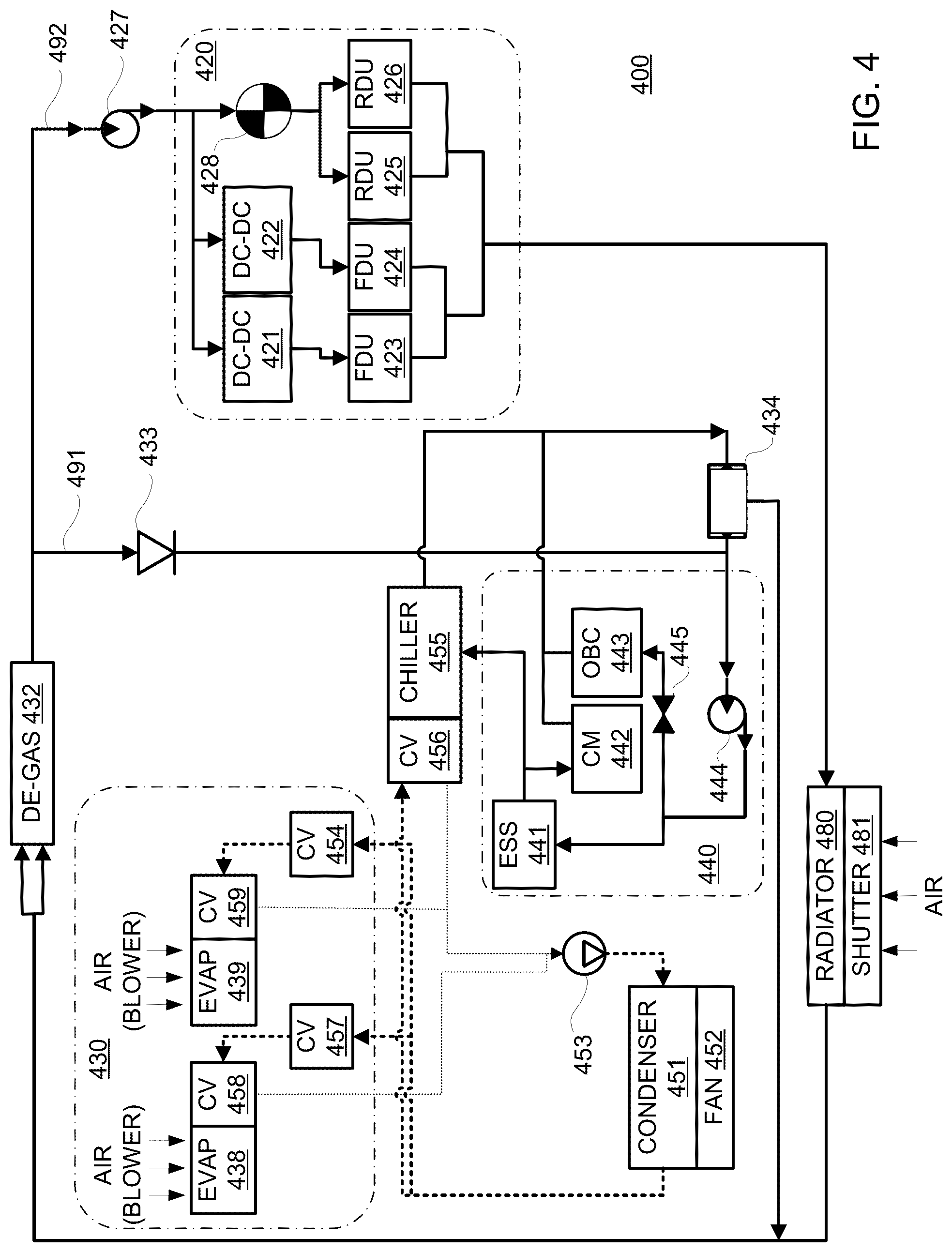 Patent US12304353 Figure 3 – Thermal architecture for providing cooling in electric vehicles