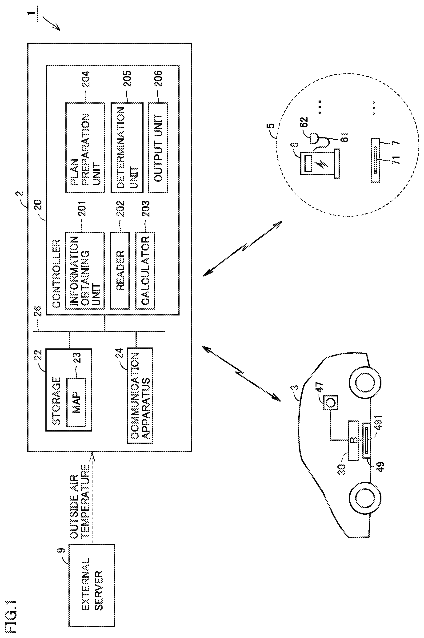 Patent US12304354 Figure 1 – Plan preparation system and plan preparation apparatus