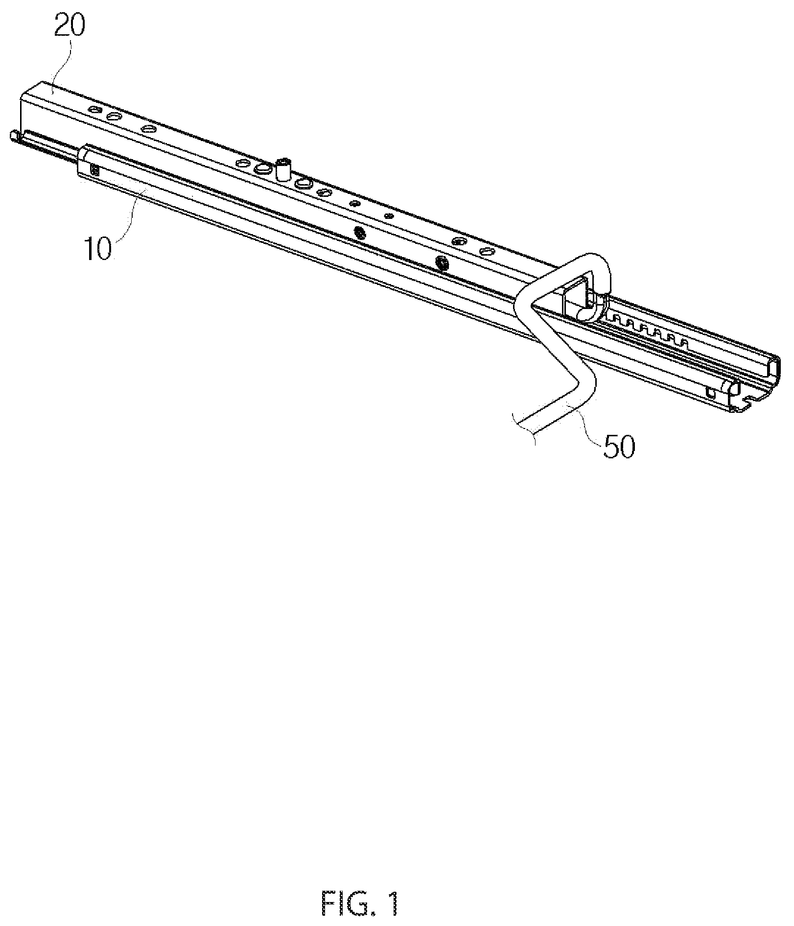 Patent US12304362 — Installation structure for track lever of seat rail — Figure 1