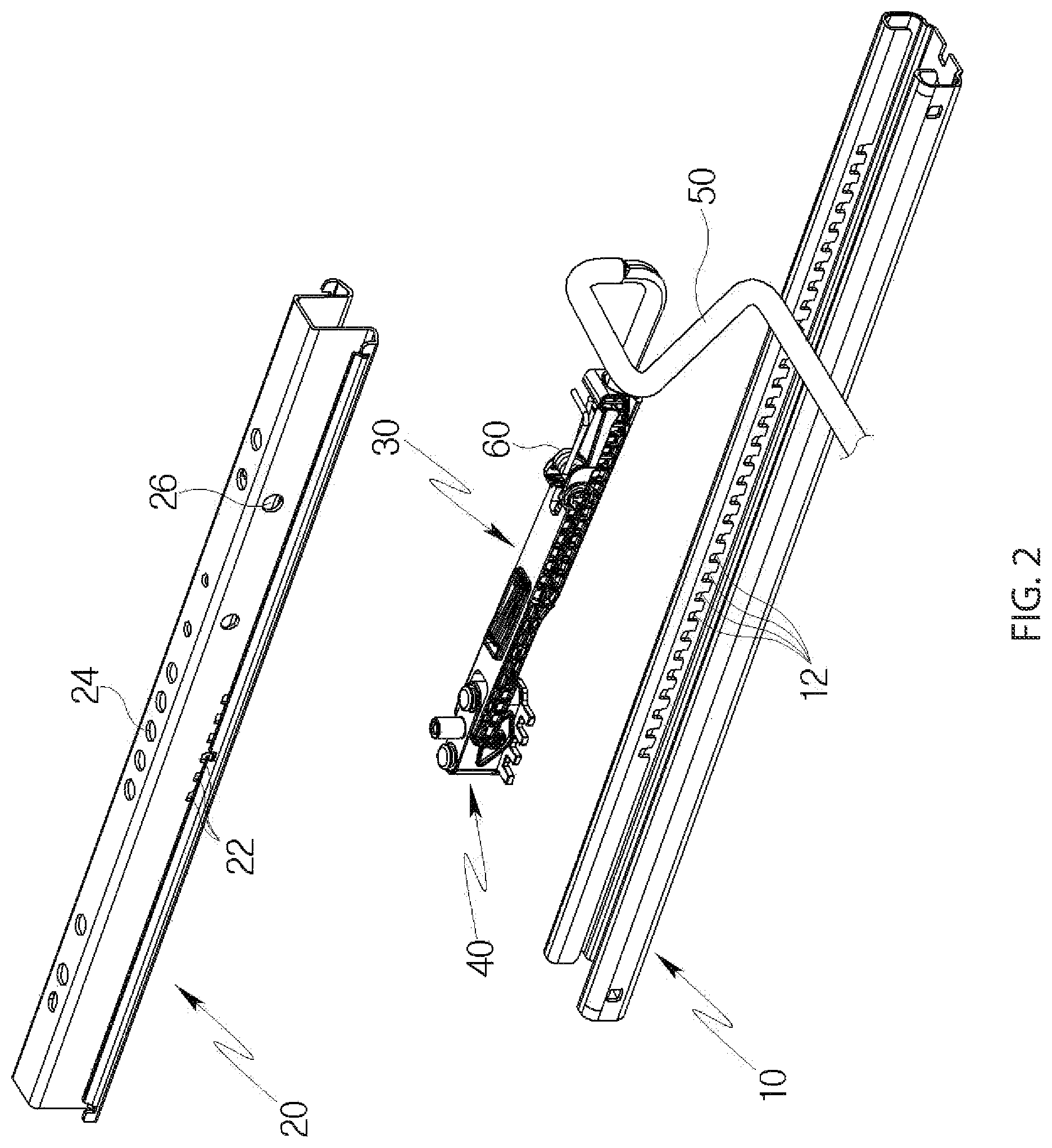 Patent US12304362 Figure 2 – Installation structure for track lever of seat rail