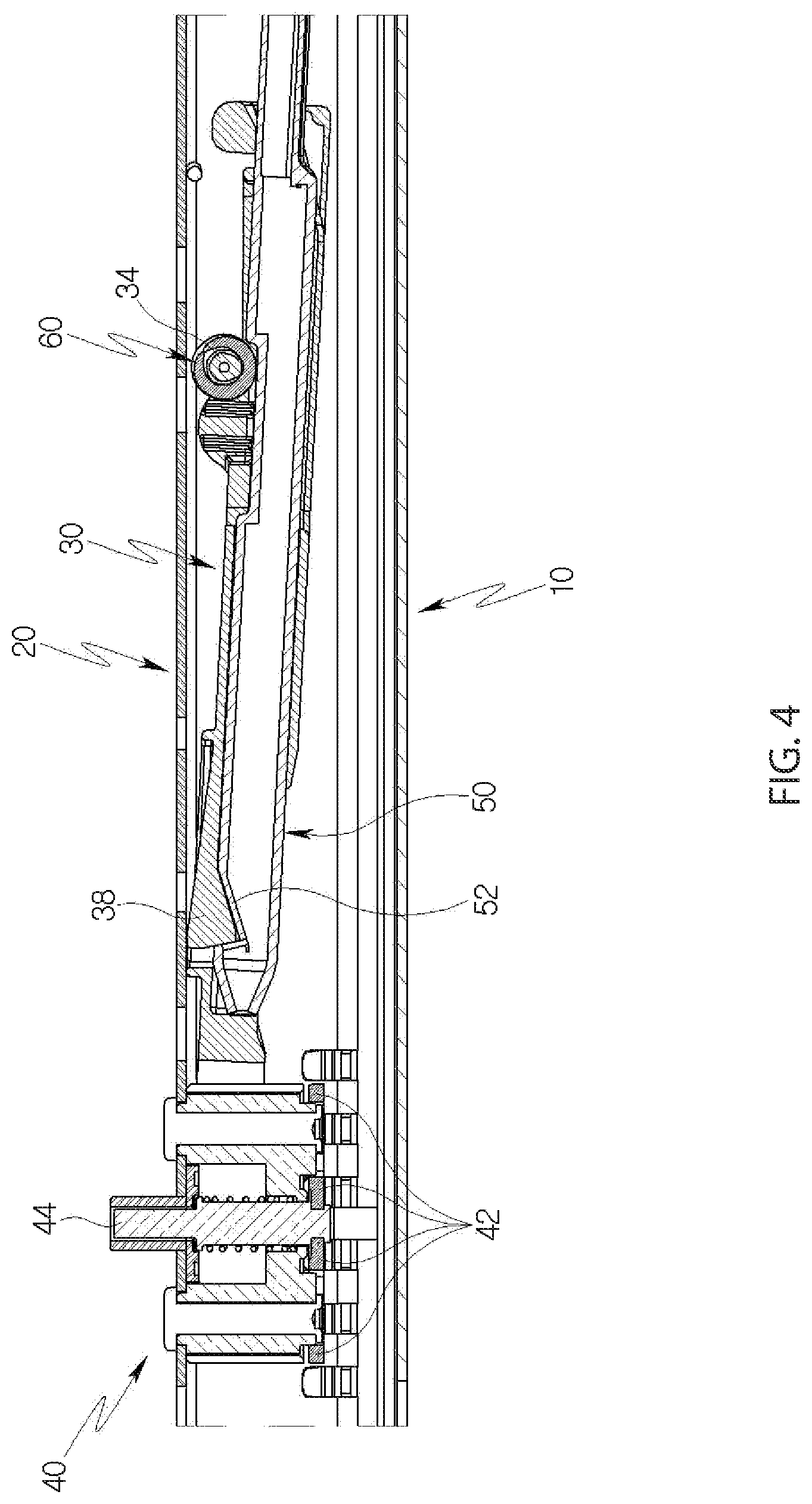 Patent US12304362 Figure 4 – Installation structure for track lever of seat rail