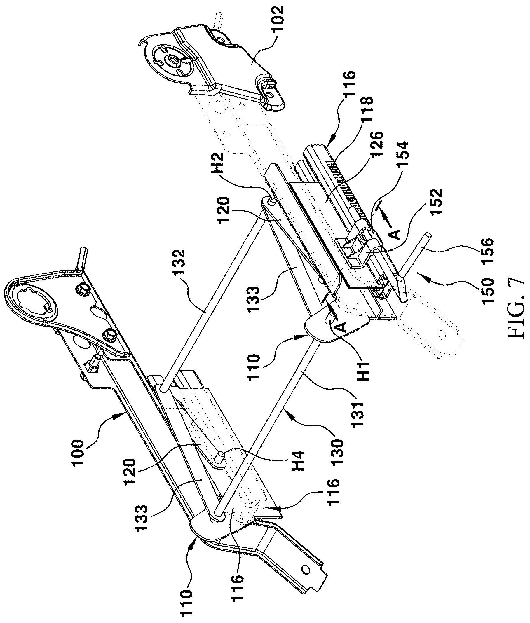 Patent US12304363 Figure 7 – Vehicle rear-seat position adjustment apparatus