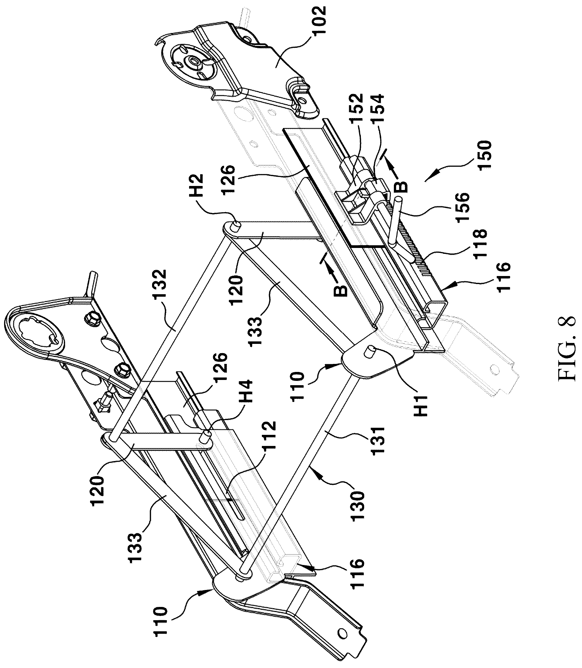 Patent US12304363 Figure 8 – Vehicle rear-seat position adjustment apparatus