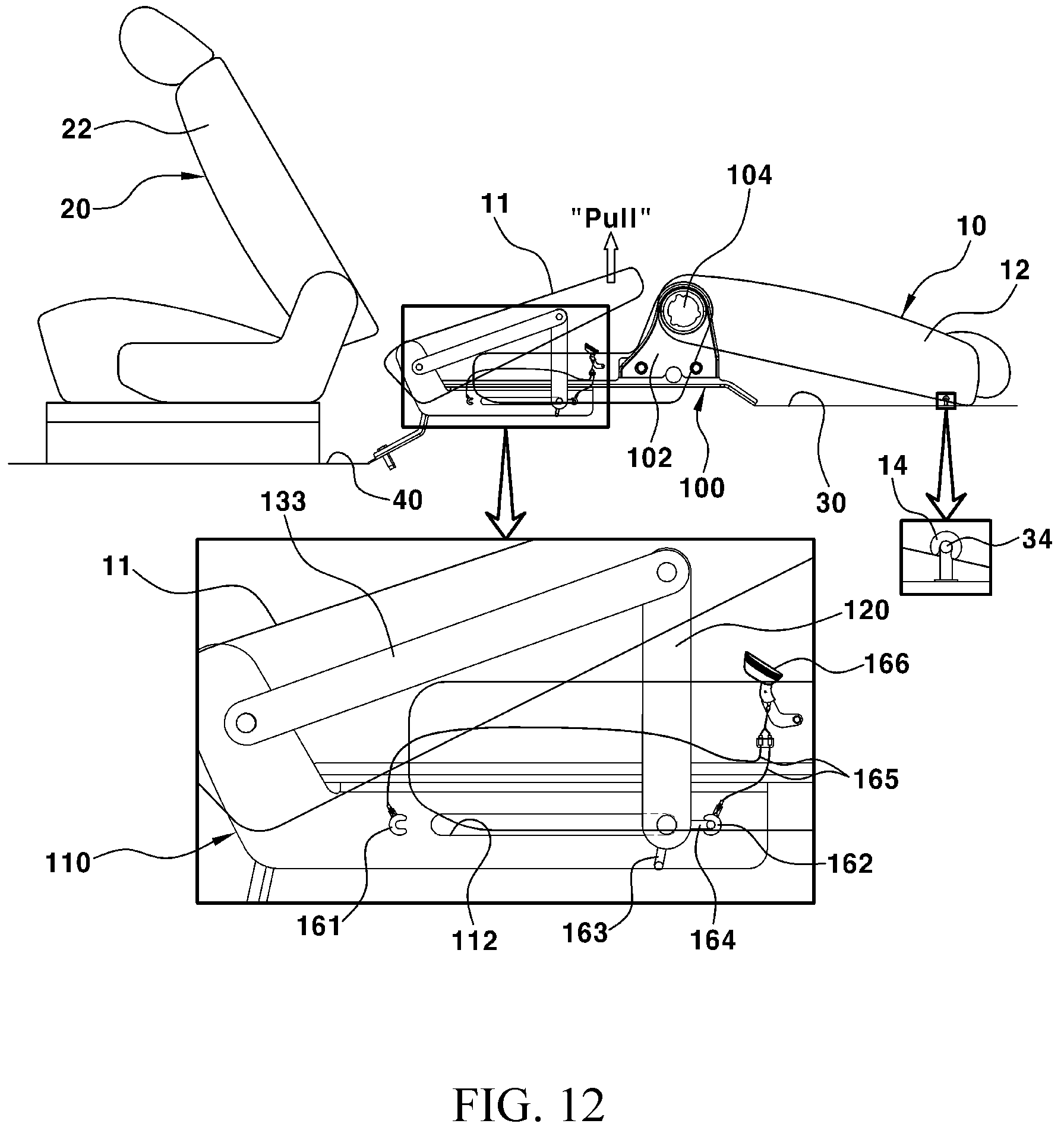 Patent US12304363 Figure 11 – Vehicle rear-seat position adjustment apparatus
