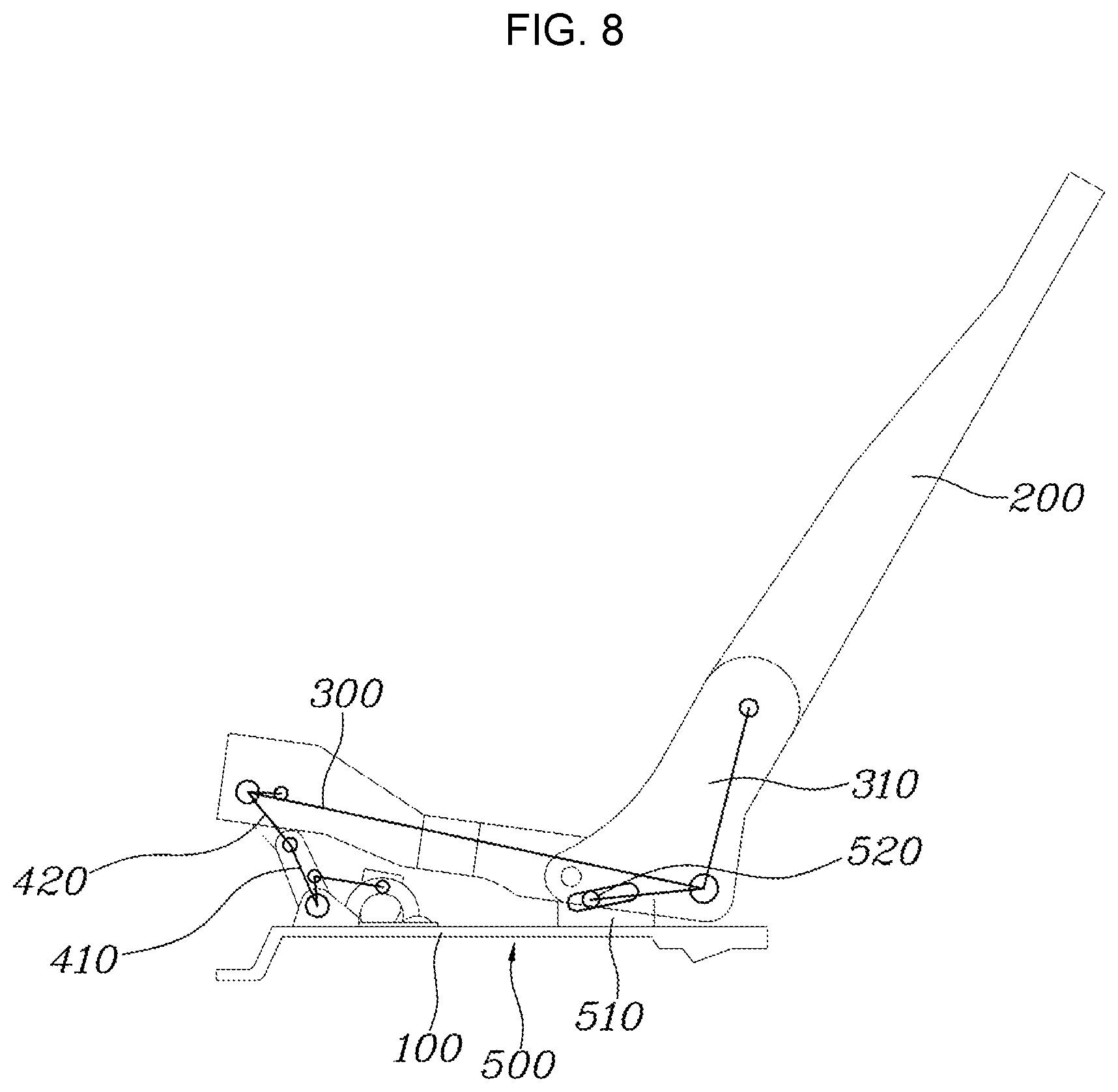 Patent US12304364 Figure 8 – Seat adjustment apparatus for mobility