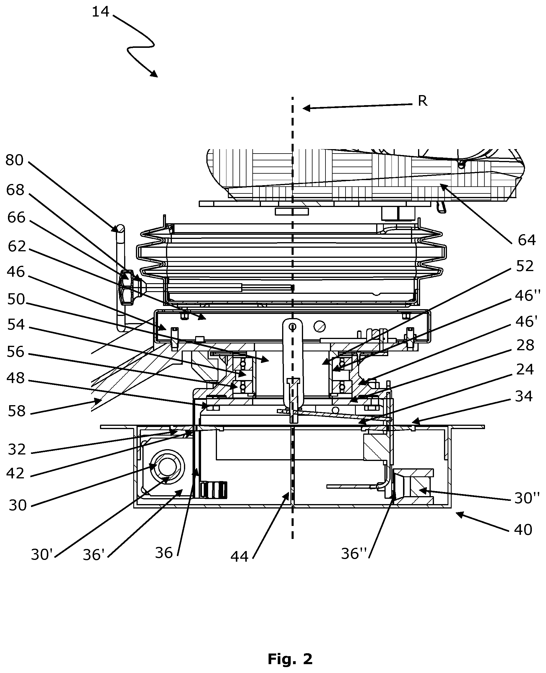 Patent US12304365 Figure 2 – Operator platform as an exchangeable assembly unit for a driver's cab