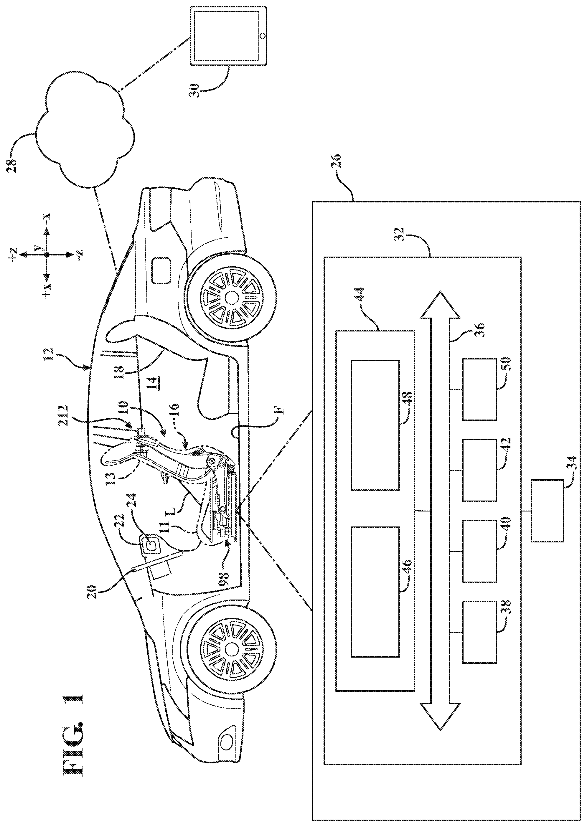 Patent US12304369 Figure 1 – Kinetic seat assemblies having dampers for fixed components and movable components including lateral damping mechanisms and fluid reservoirs