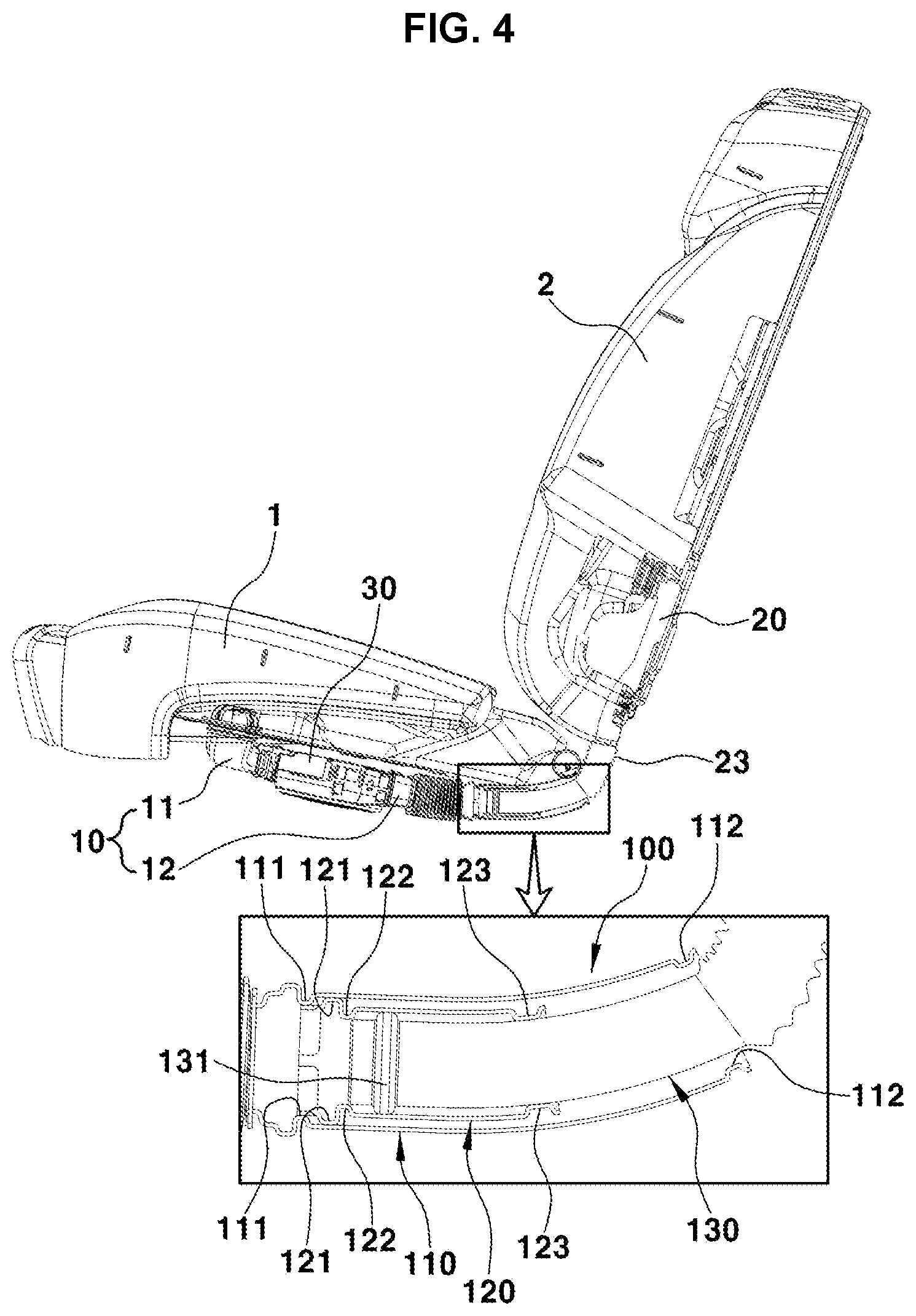Patent US12304371 Figure 4 – Duct for ventilation seat of vehicle