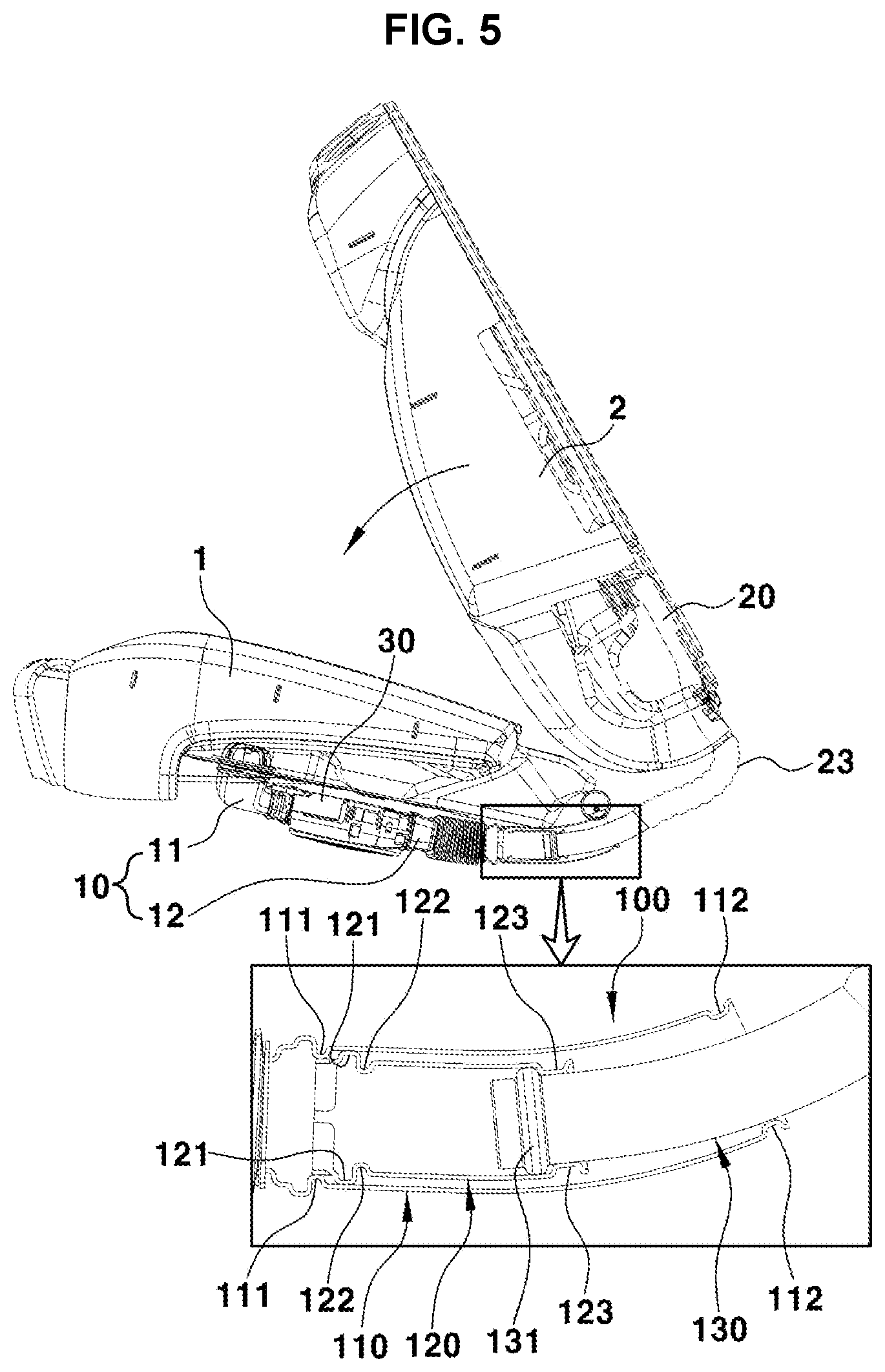 Patent US12304371 Figure 5 – Duct for ventilation seat of vehicle