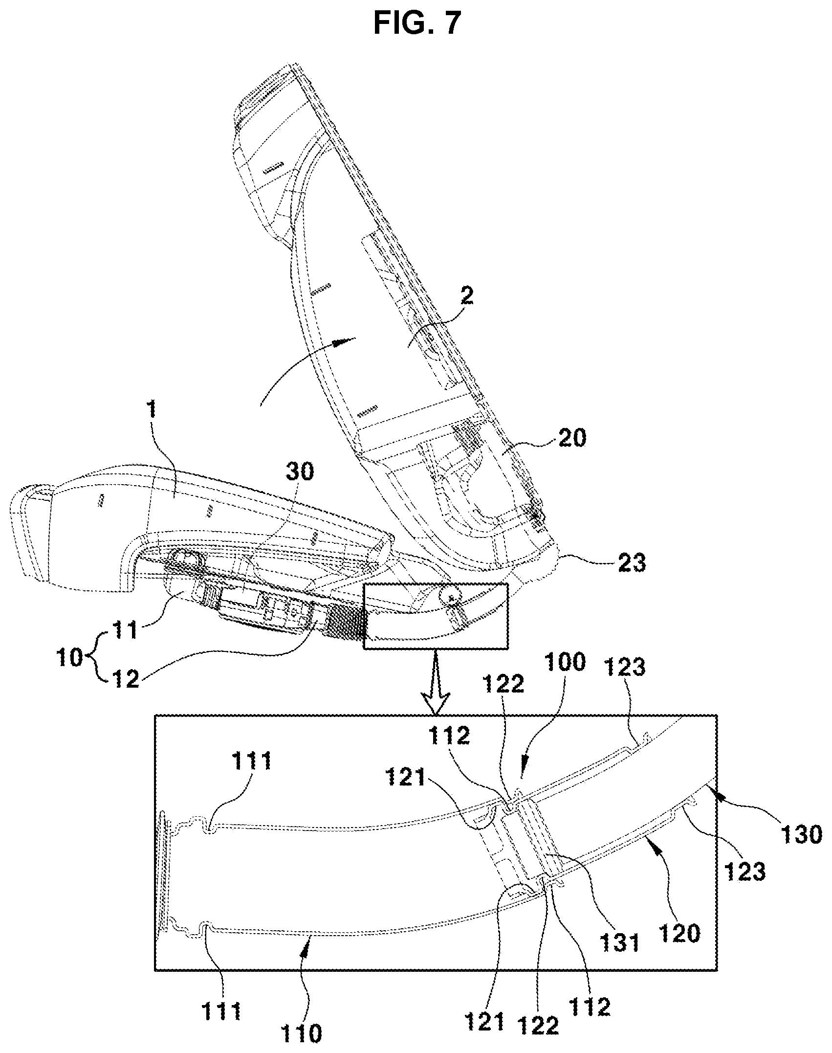 Patent US12304371 Figure 7 – Duct for ventilation seat of vehicle