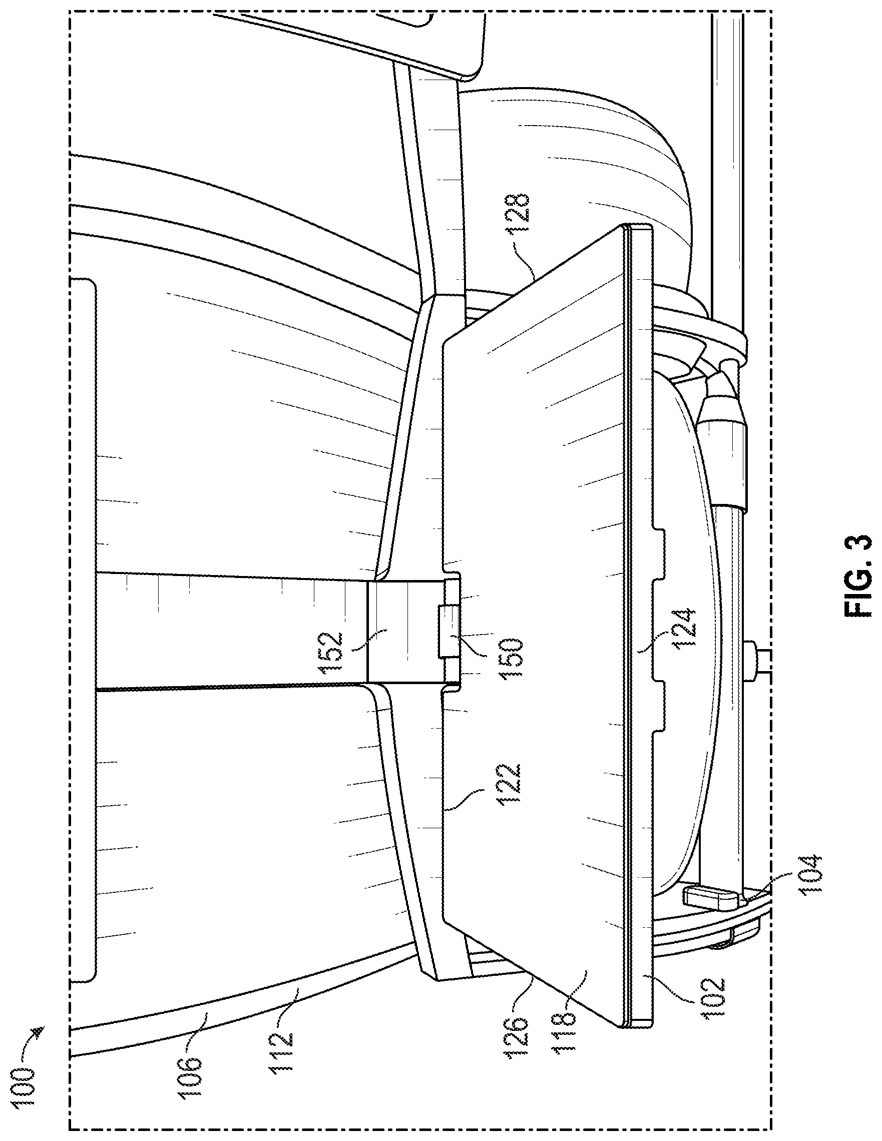 Patent US12304374 Figure 3 – Tray table with amenities for a passenger seat