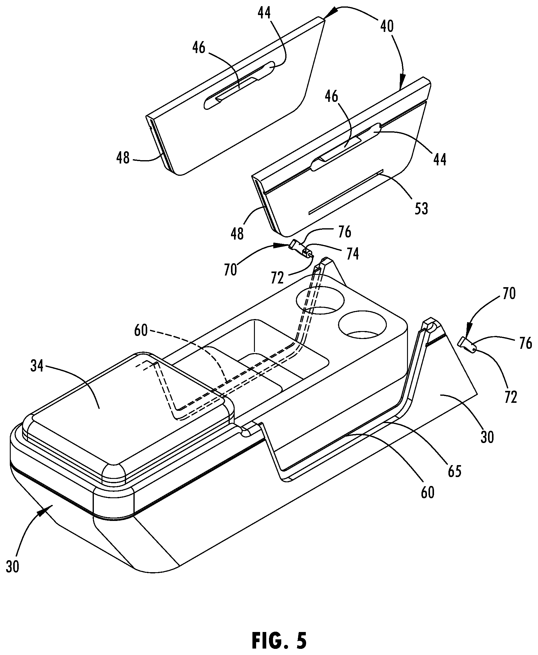 Patent US12304375 Figure 5 – Vehicle having deployable tray for use on a steering wheel