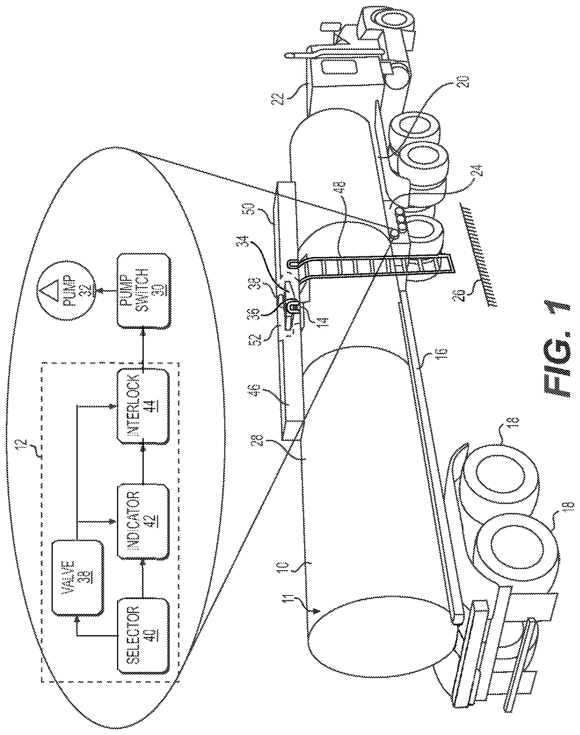 Patent US12304377 Figure 1 – Systems and methods for venting tanks to enhance transporting asphalt