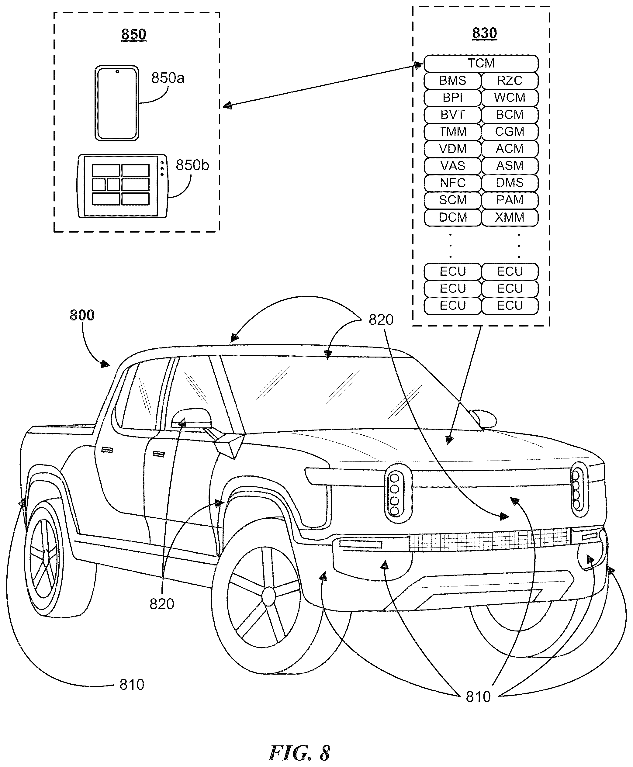 Patent US12304381 Figure 8 – Object tracking adaptive driving beam