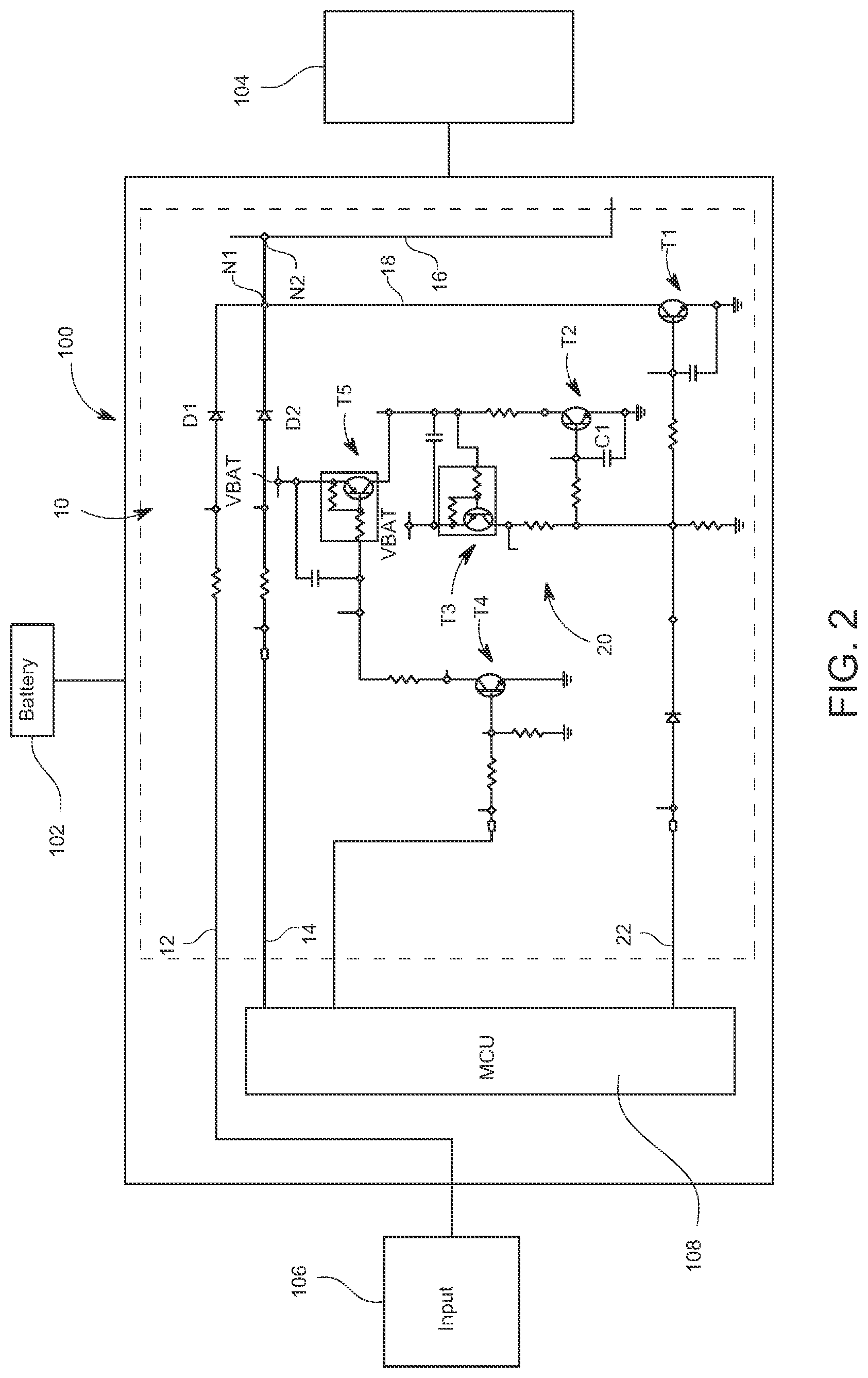Patent US12304386 Figure 2 – Power distribution box with a disabling circuit