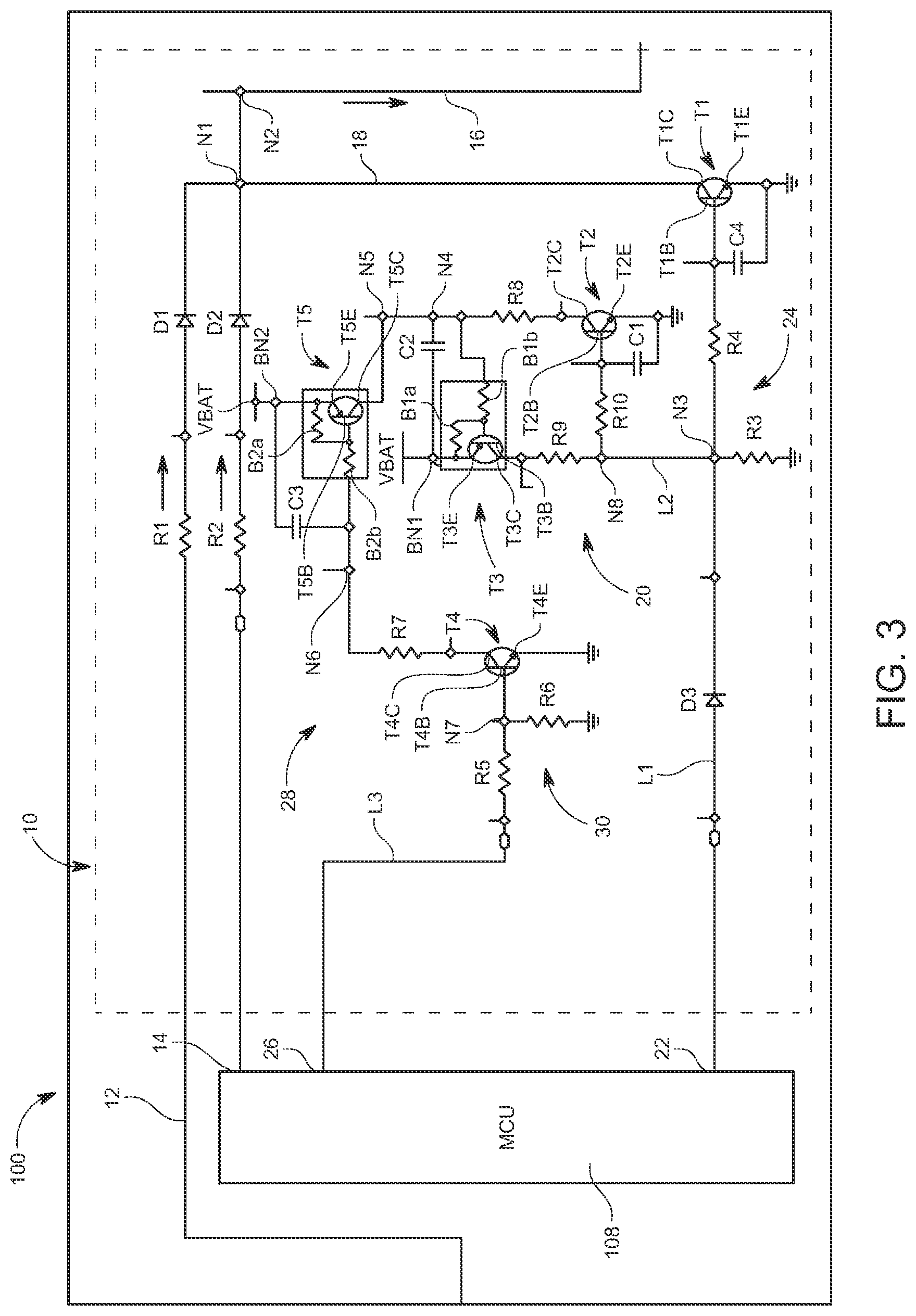 Patent US12304386 Figure 3 – Power distribution box with a disabling circuit