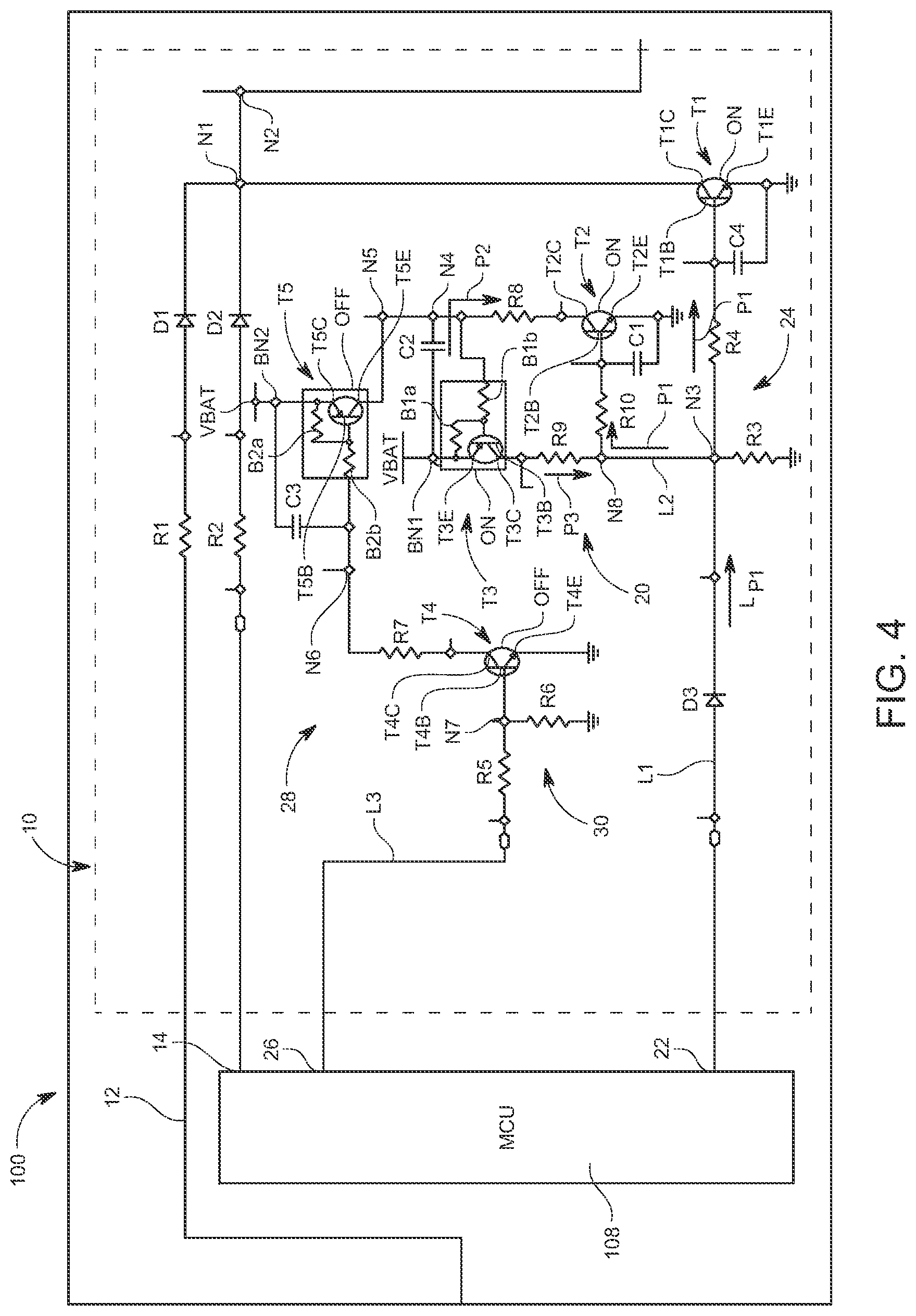 Patent US12304386 Figure 4 – Power distribution box with a disabling circuit