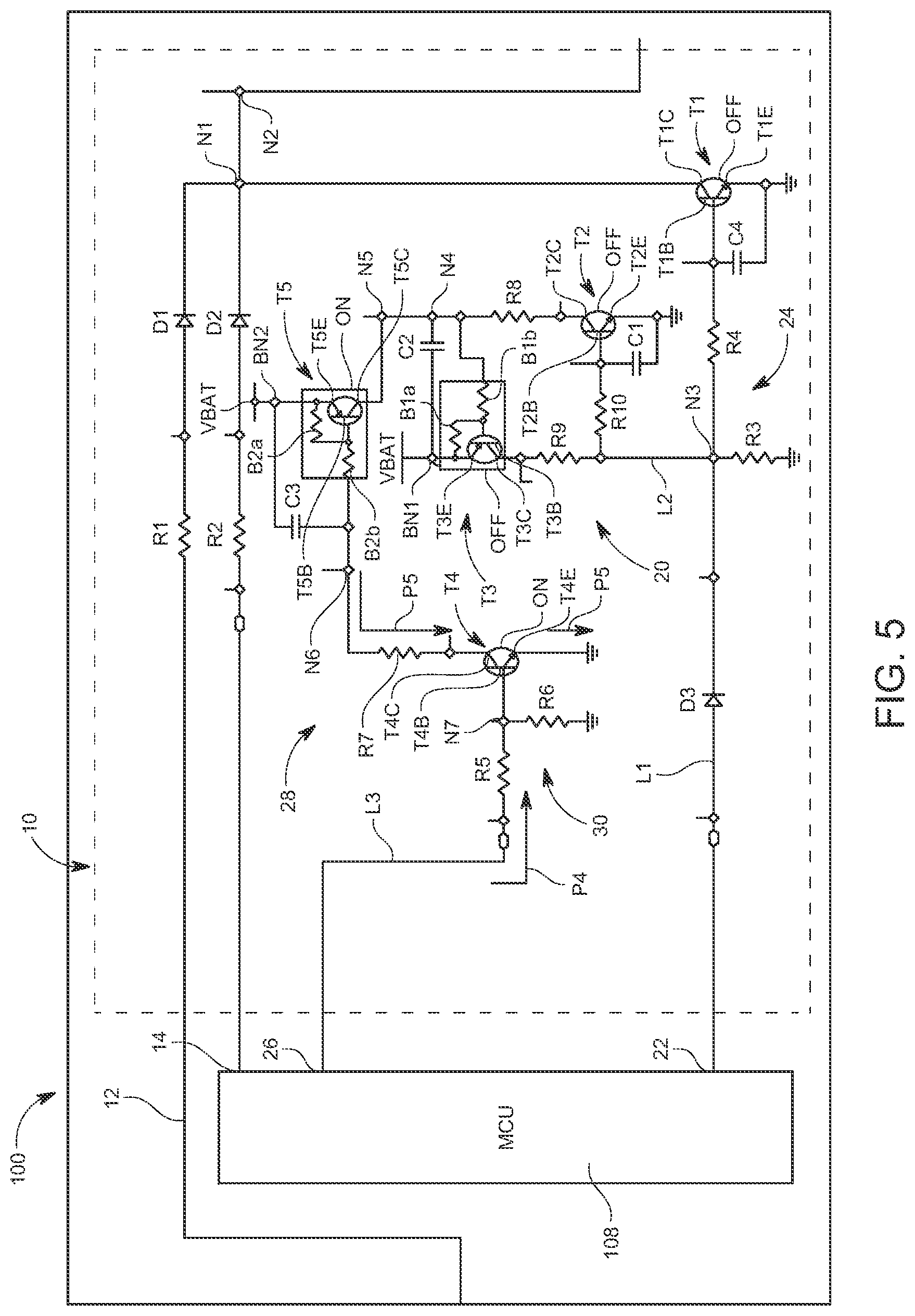 Patent US12304386 Figure 5 – Power distribution box with a disabling circuit