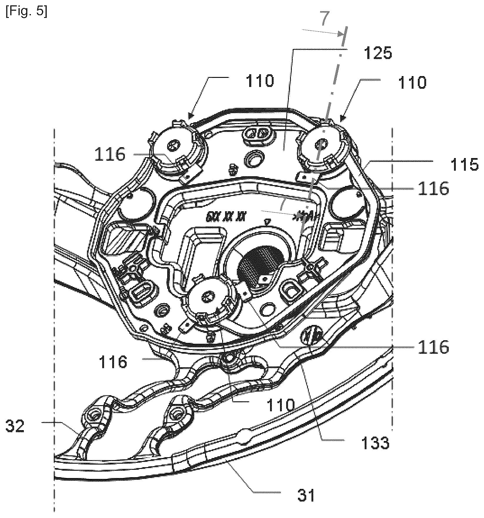 Patent US12304387 Figure 6 – Vehicle steering wheel mounted acoustic warning device having normally closed contacts