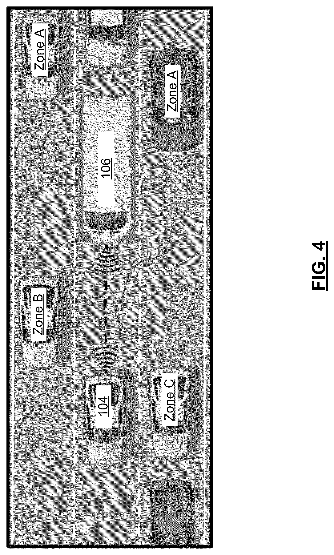 Patent US12304389 Figure 4 – Vehicle cut-in threat detection and mitigation between a leader and follower platoon