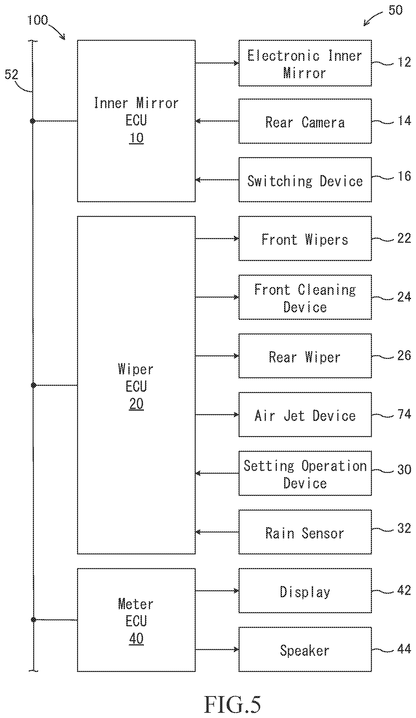 Patent US12304390 Figure 4 – Electronic inner mirror device, notification control method therefor, and notification control program therefor