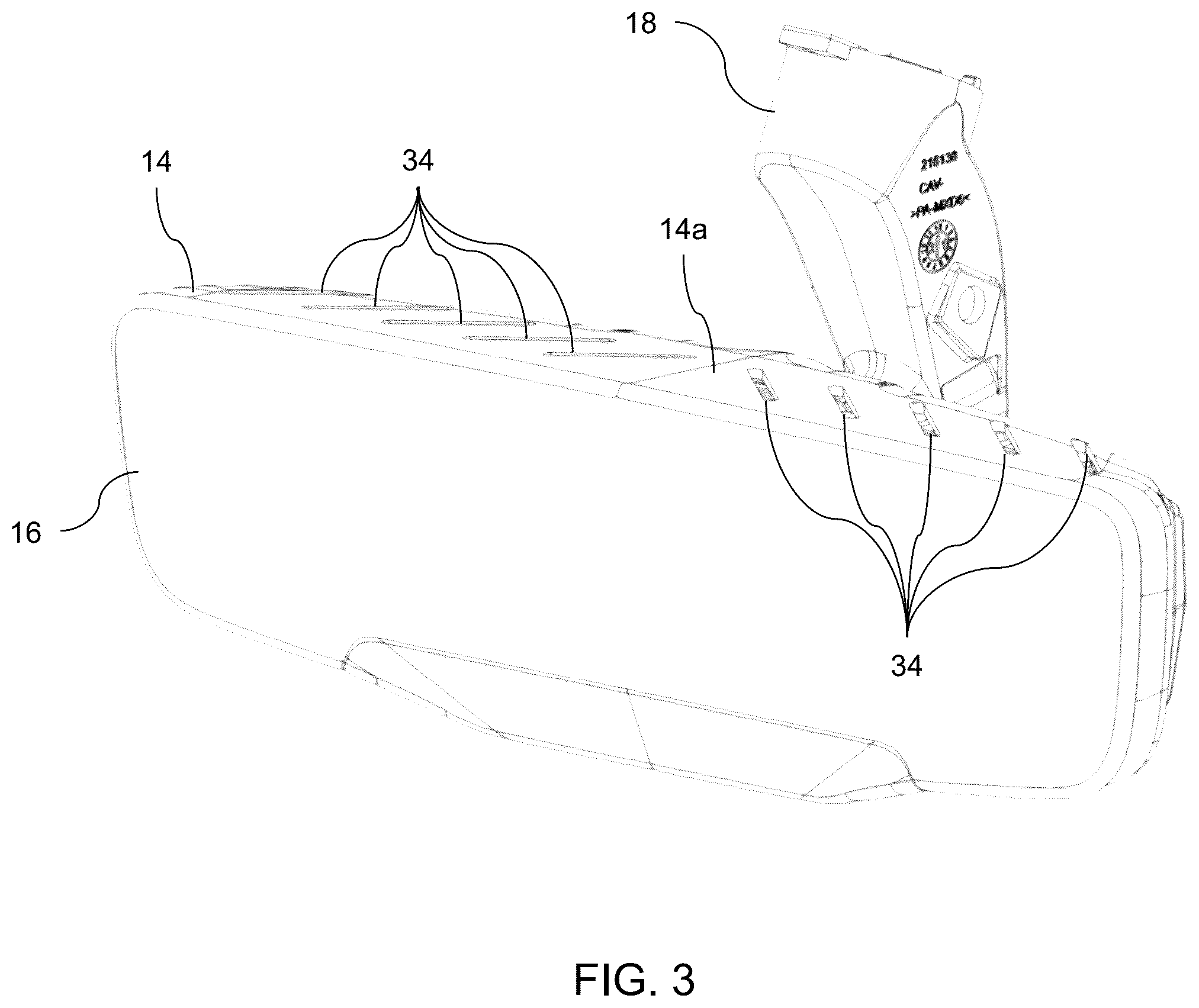 Patent US12304391 Figure 3 – Vehicular driver monitoring system with driver monitoring camera and near IR light emitter at interior rearview mirror assembly