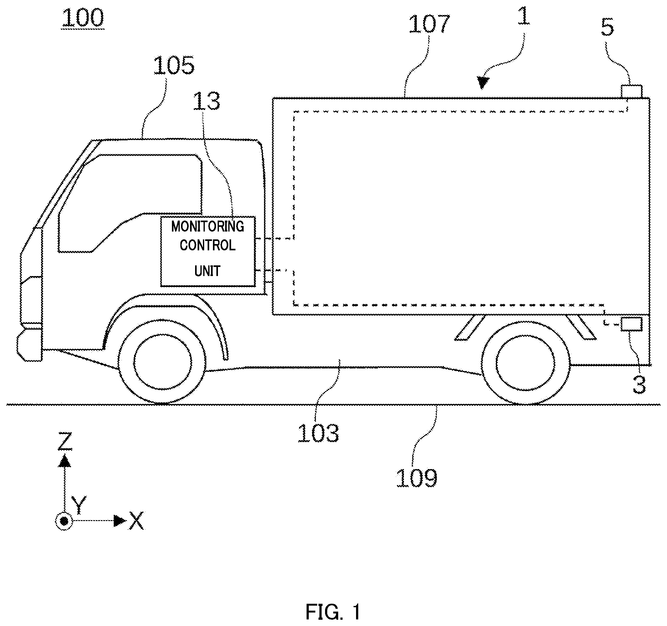 Patent US12304392 Figure 1 – Vehicle rearward monitoring system and vehicle rearward monitoring method