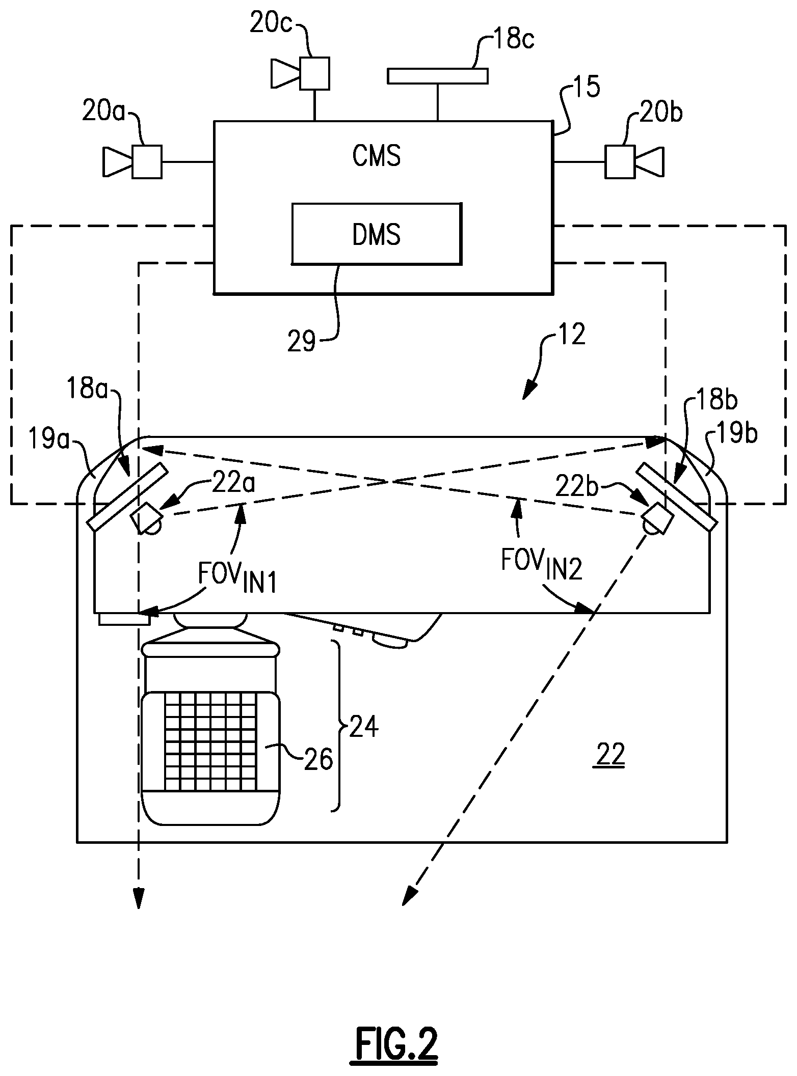 Patent US12304395 Figure 3 – Camera monitoring system display including parallax manipulation